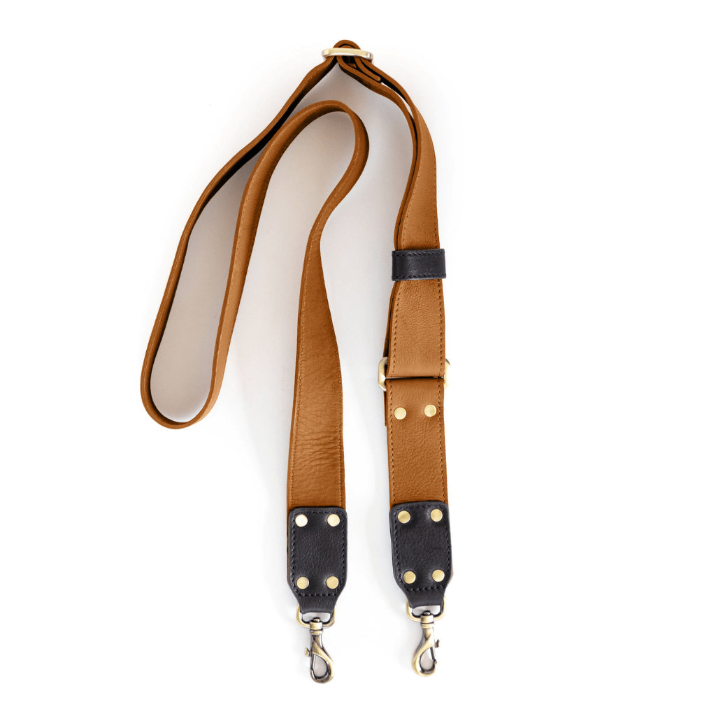 Rheta Bag Strap - Whisky Black Raw Leather | Sapahn.