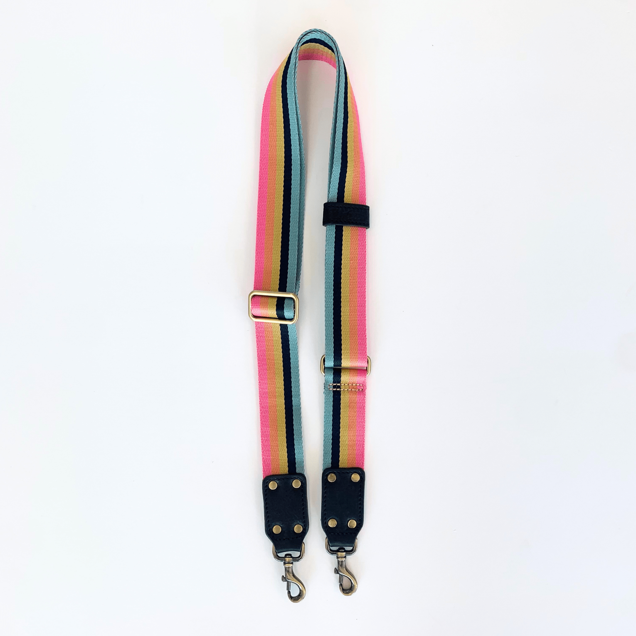 Maddie Pride Bag Strap - Black Raw Leather | Sapahn.