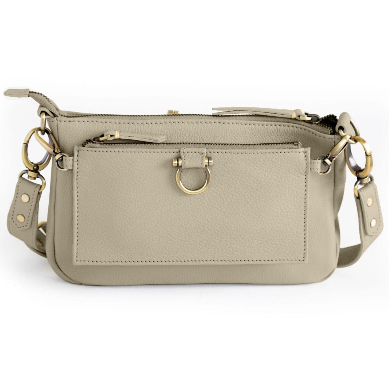 AE Crossbody Wristlet Wallet - Khaki Oil Leather | Sapahn.