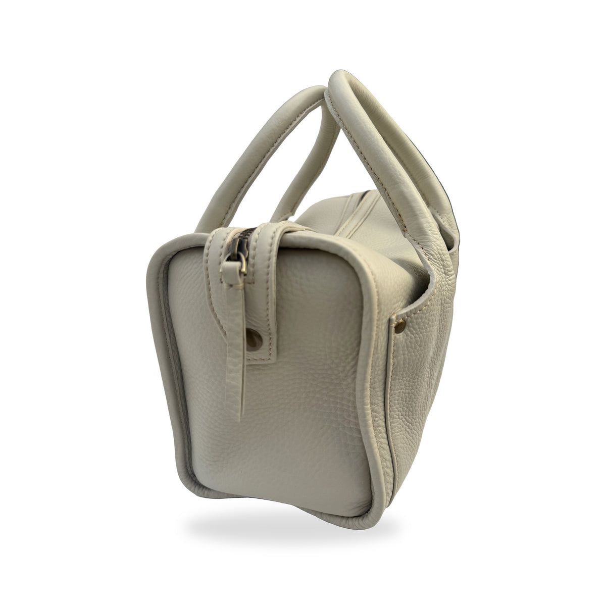 Sapahn Dawn Bowler Bag in Smoke Oil Leather #Color_Smoke Oil Leather