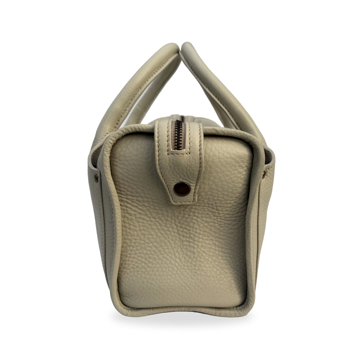 Sapahn Dawn Bowler Bag in Smoke Oil Leather #Color_Smoke Oil Leather