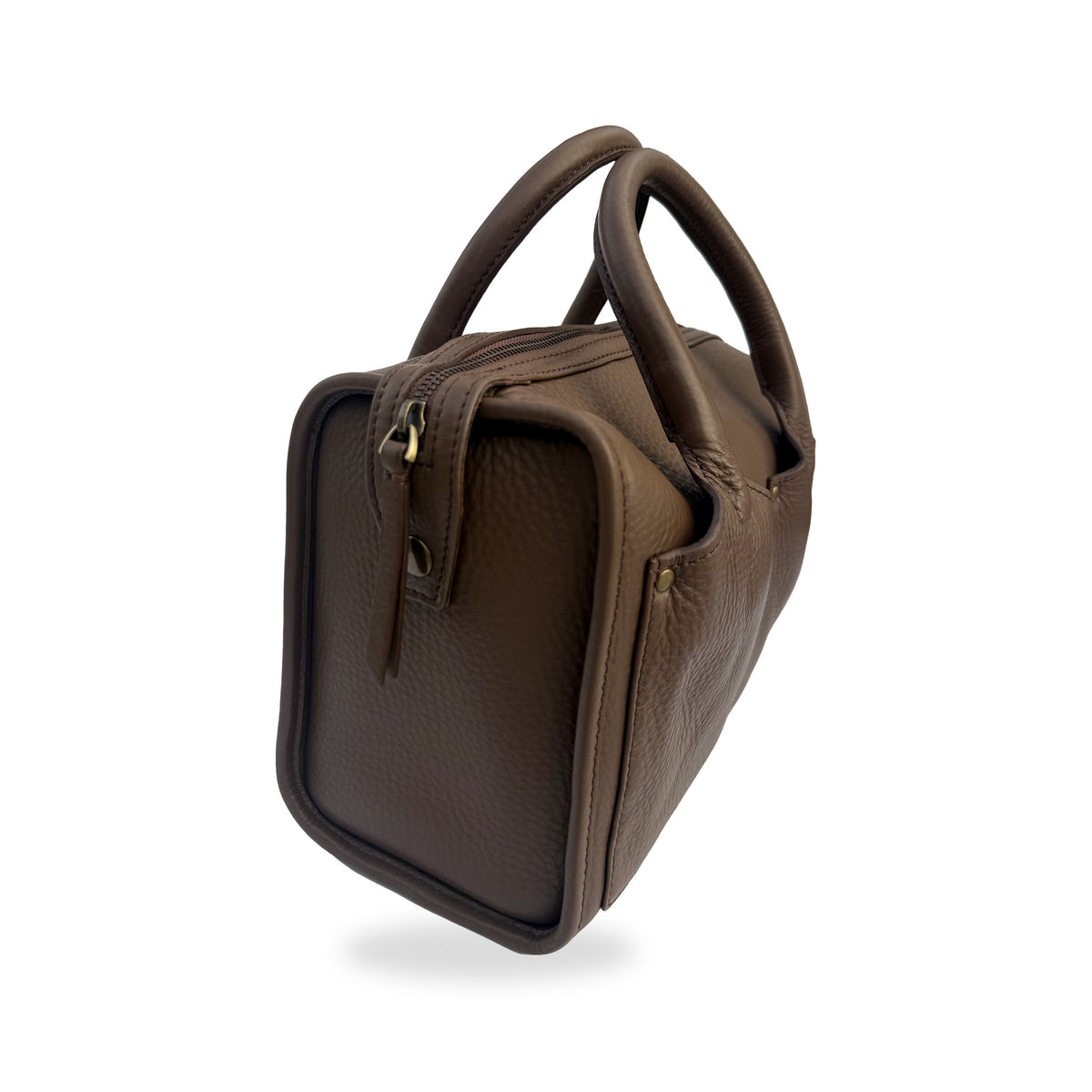 Sapahn Dawn Bowler Bag in Toffee Oil Leather #Color_Toffee Oil Leather