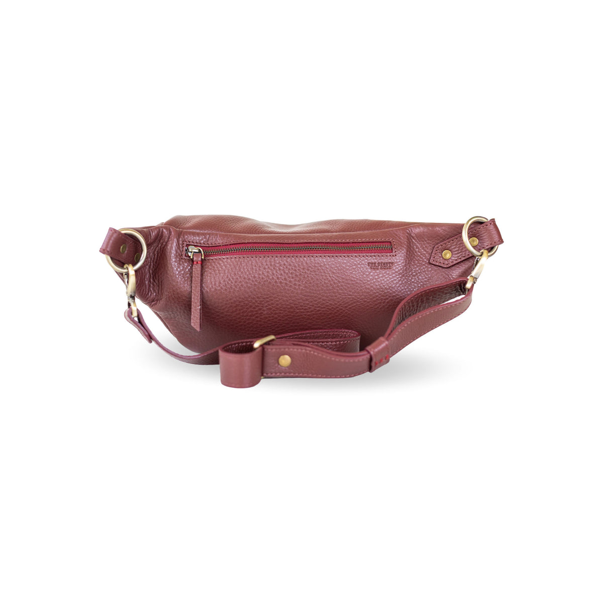 Sapahn Dominique Mini Sling Bag in Burgundy Oil Leather #Color_Burgundy Oil Leather
