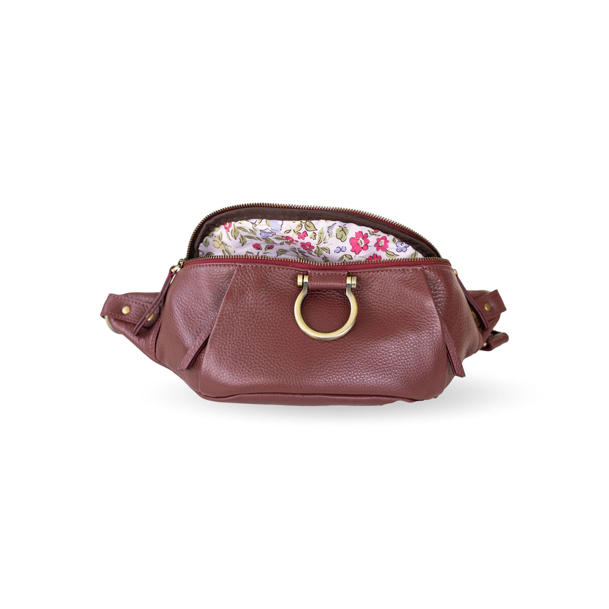 Sapahn Dominique Mini Sling Bag in Burgundy Oil Leather #Color_Burgundy Oil Leather