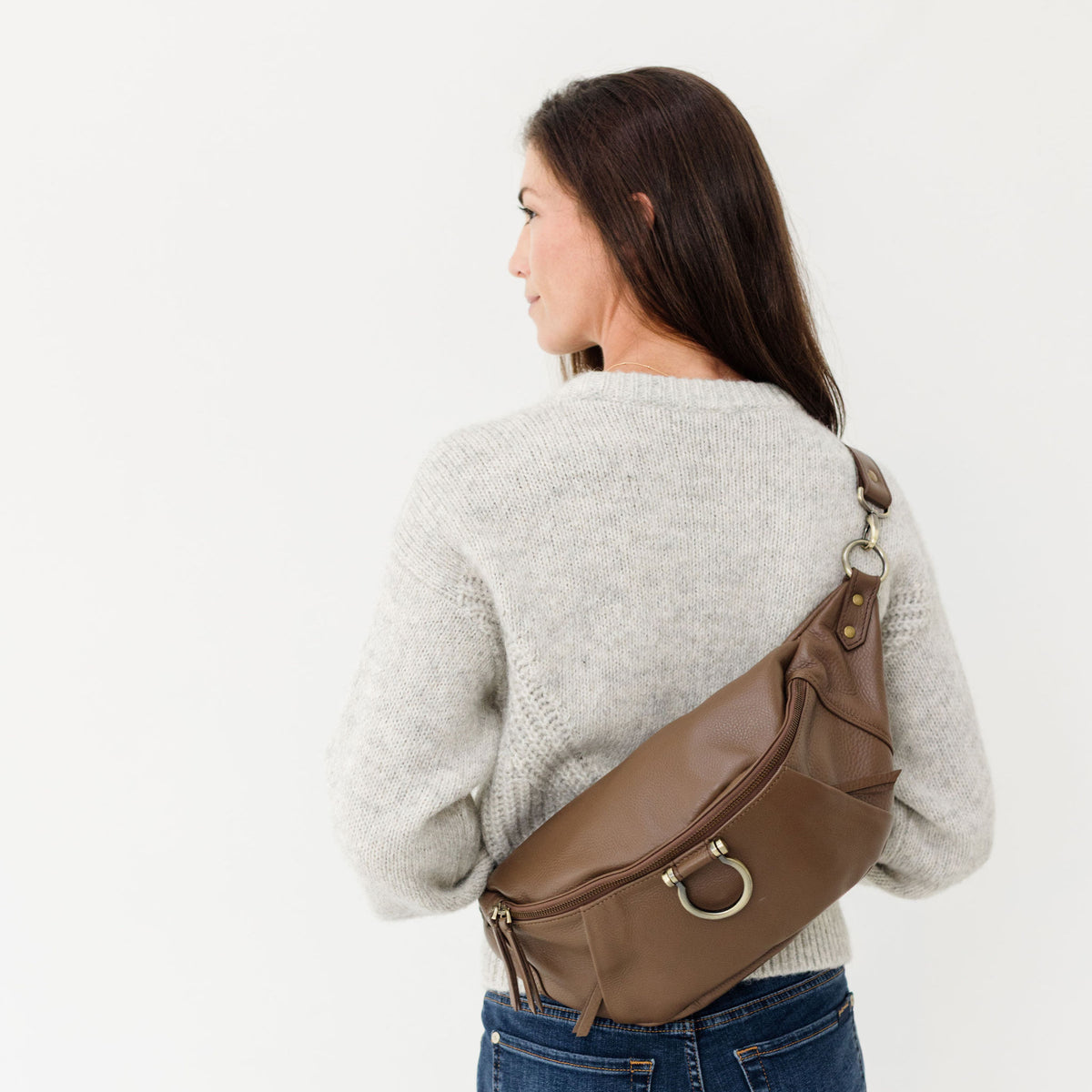 Sapahn Dominique Sling Bag in Toffee Oil Leather #Color_Toffee Oil Leather