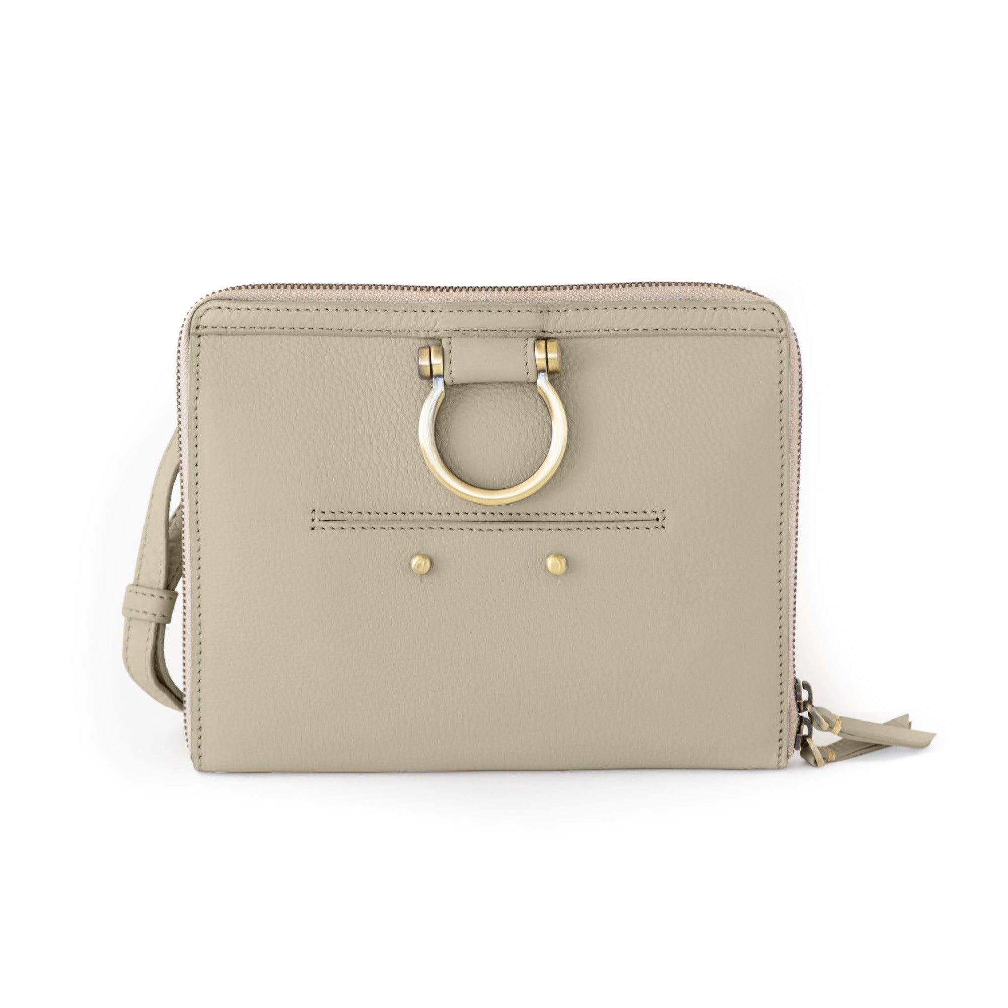 M Mini Crossbody - Khaki Oil Leather | Sapahn.