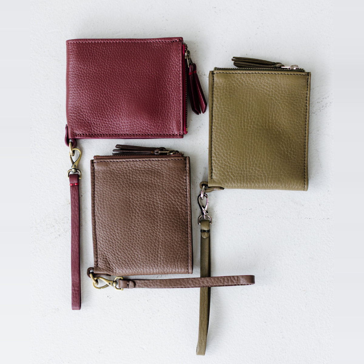 Sapahn Noelle Wristlet in Burgundy Oil Leather #Color_Burgundy Oil Leather