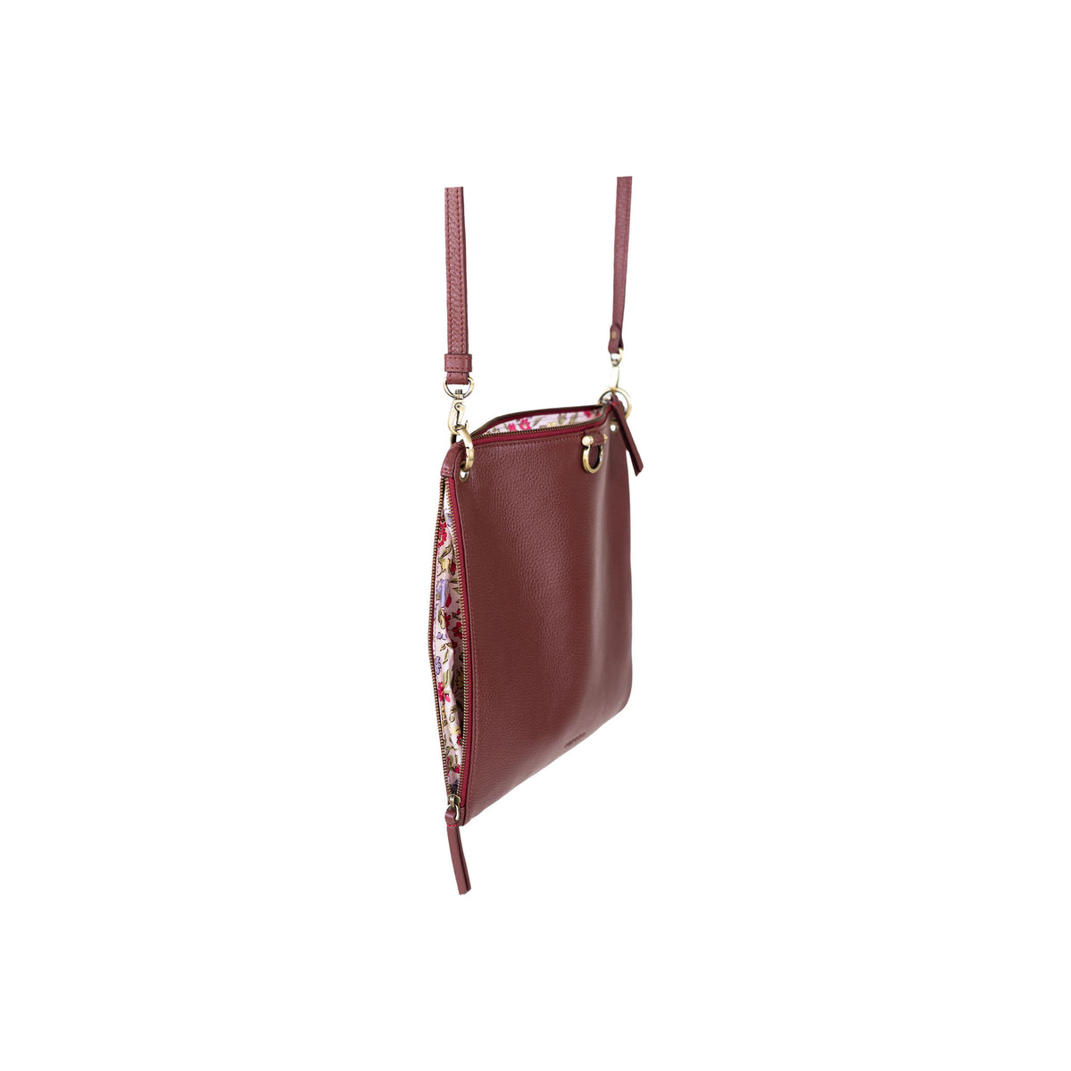 Sapahn Rin Crossbody in Burgundy Oil Leather #Color_Burgundy Oil Leather