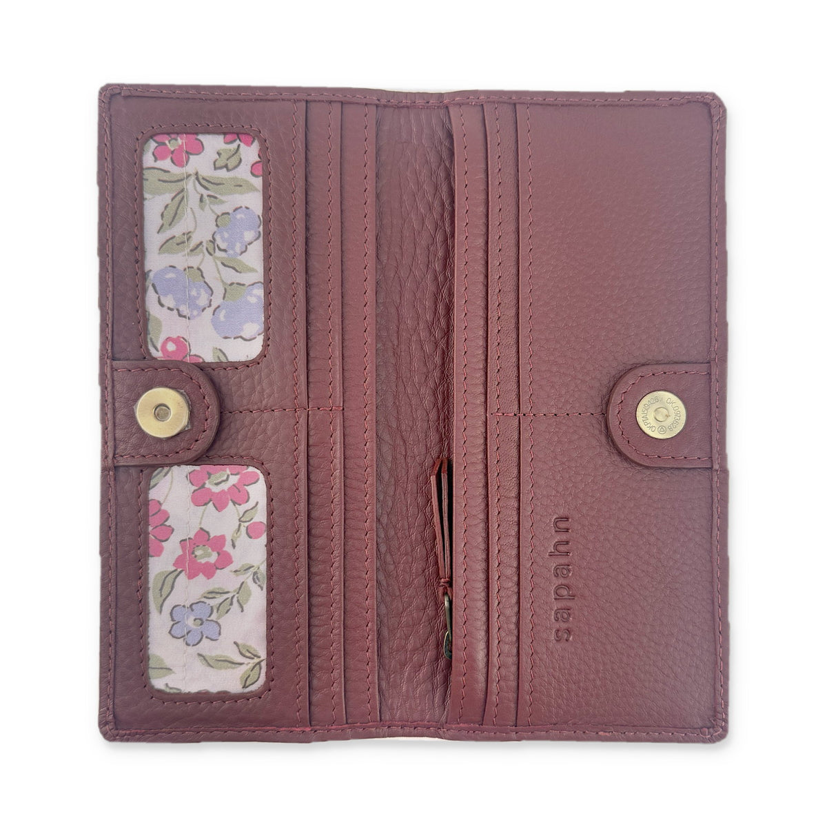 Sapahn Warren Wallet in Burgundy Oil Leather #Color_Burgundy Oil Leather