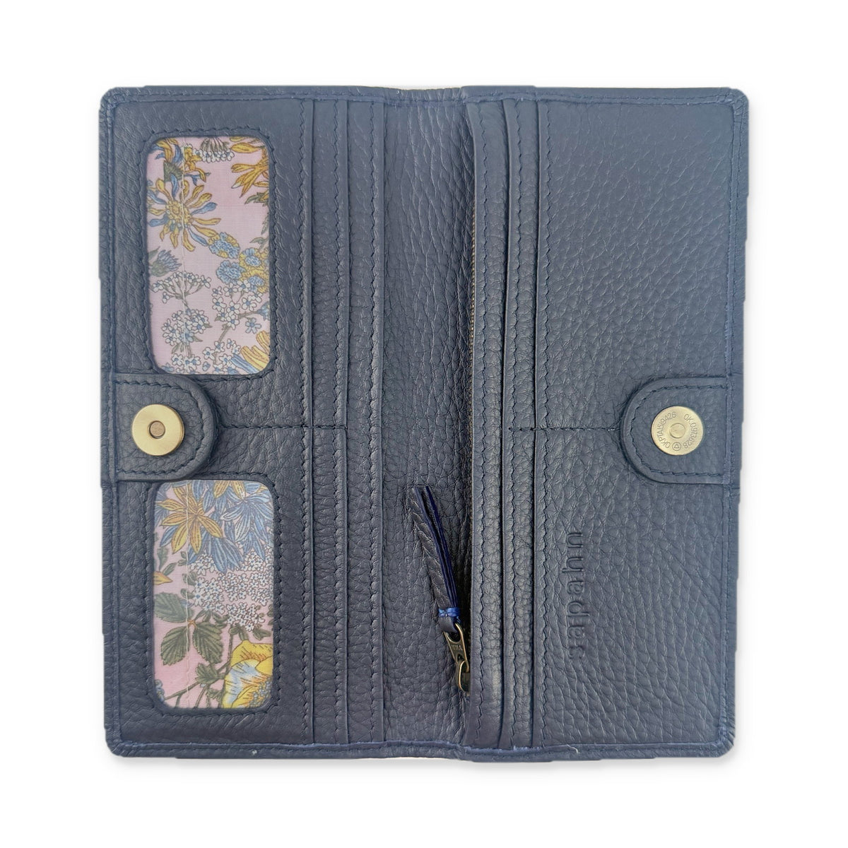 Sapahn Warren Wallet in French Navy Oil Leather #Color_French Navy Oil Leather