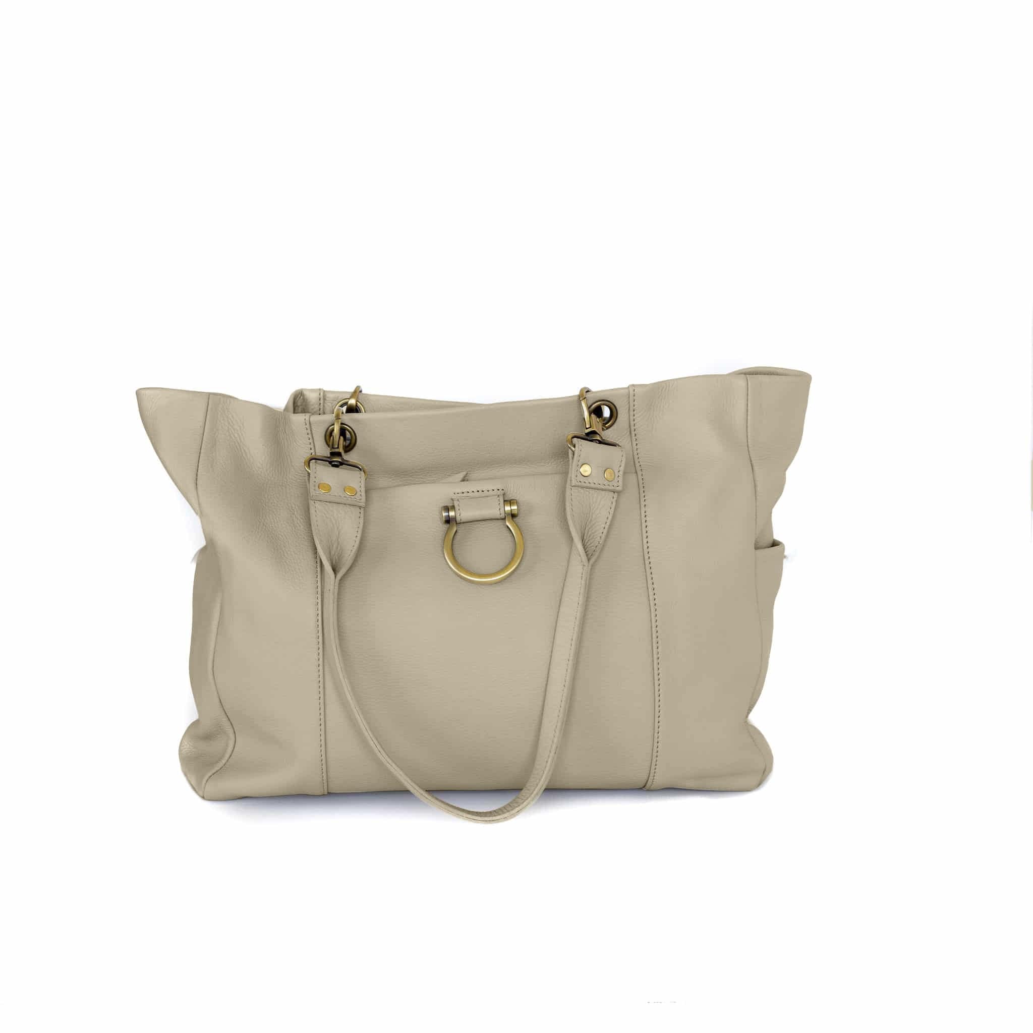 Nora Tote Bag - Khaki Oil Leather | Sapahn.