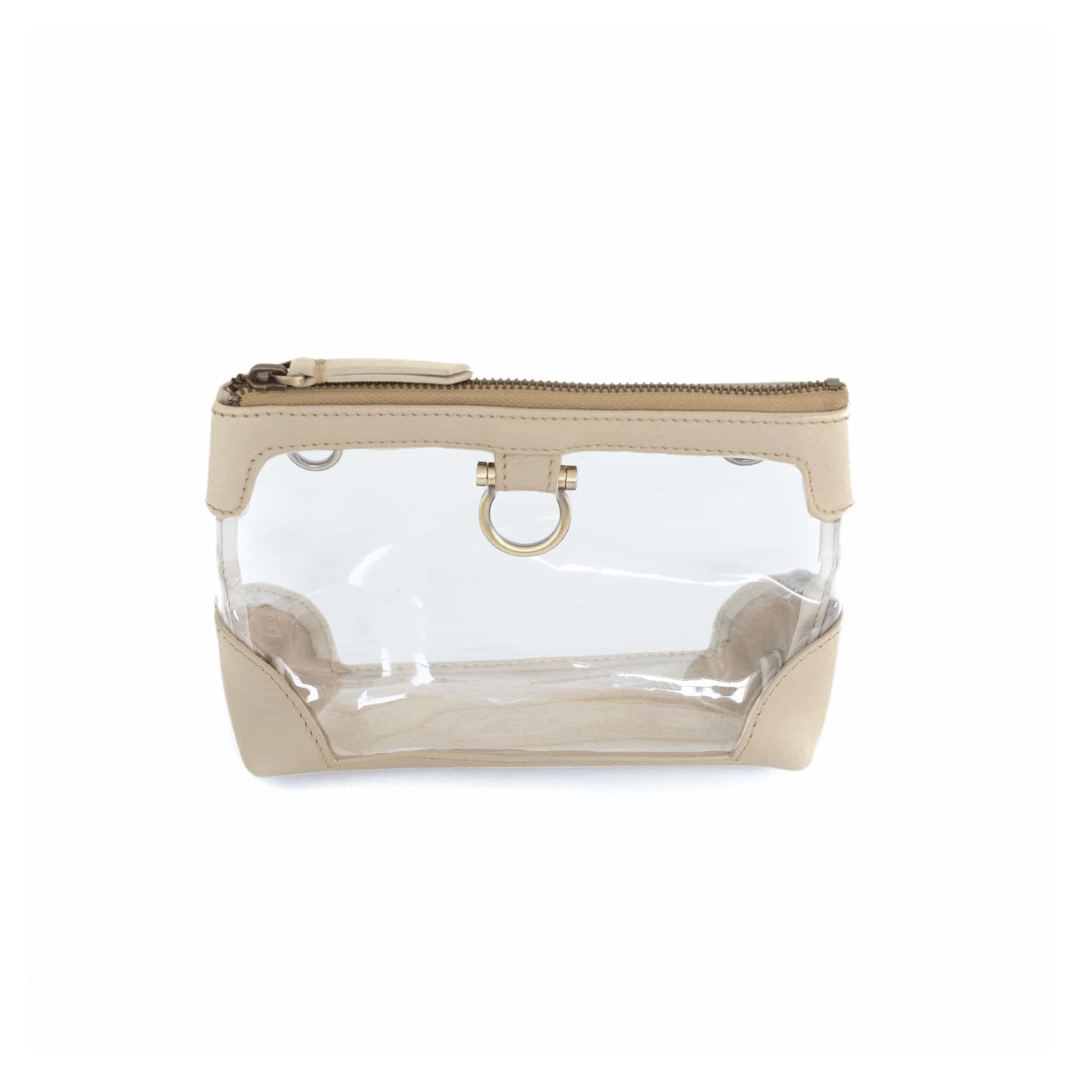 Sharon Mini Clear Crossbody - Khaki Oil Leather | Sapahn.