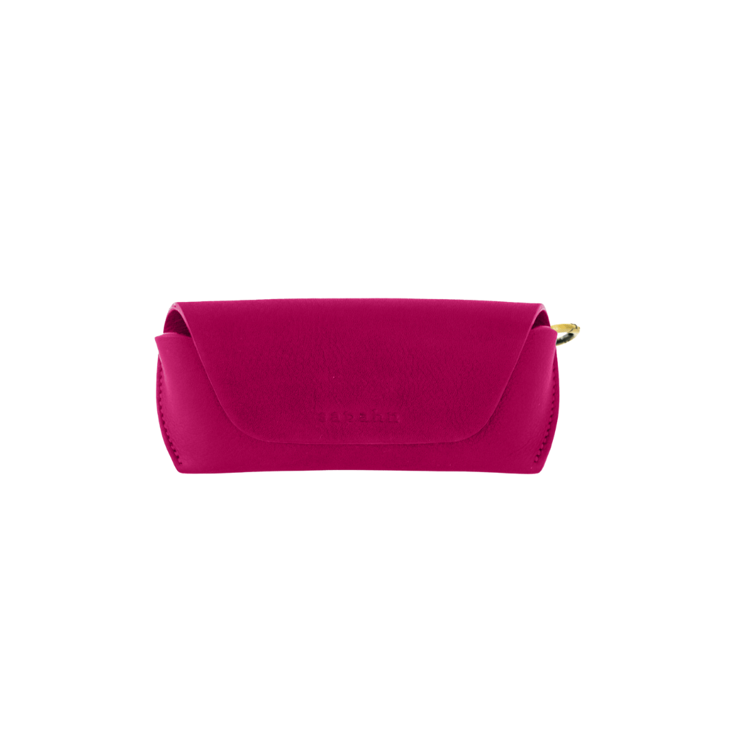 Susette Sunglass Case - Ruby Pink Oil Leather | Sapahn.