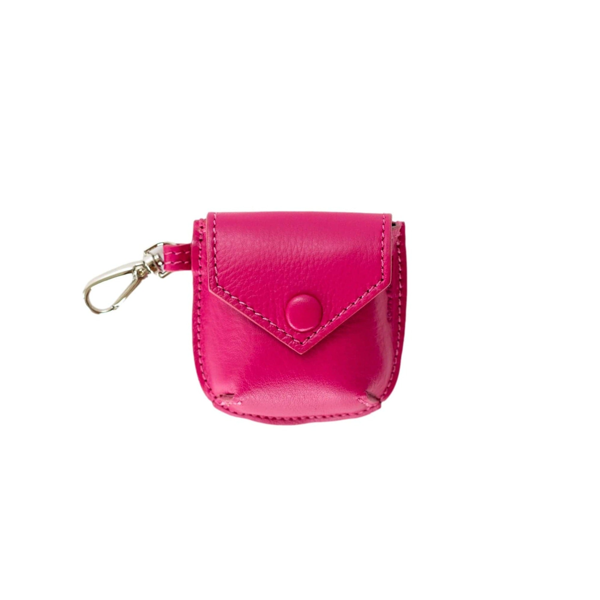 Carolyn Airpod Case - Silver Fuchsia Oil Leather | Sapahn.