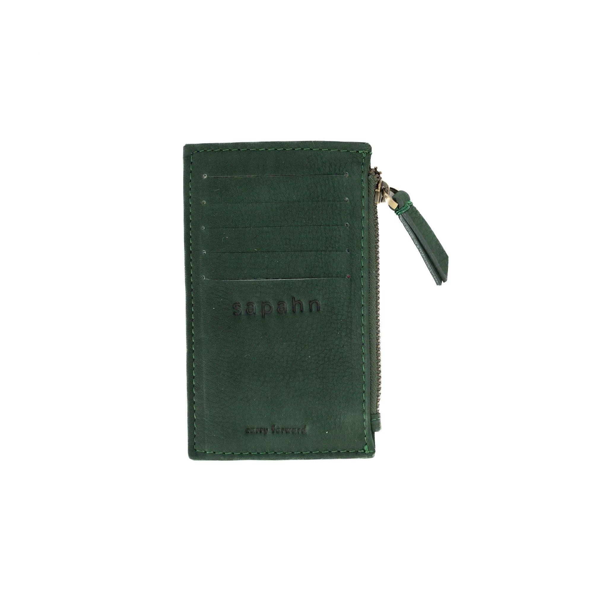 Emma Card Holder - Emerald Raw Leather | Sapahn.