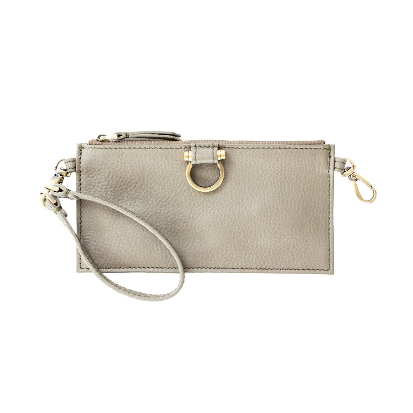 Evelyn Wristlet Wallet - Putty Oil Leather | Sapahn.
