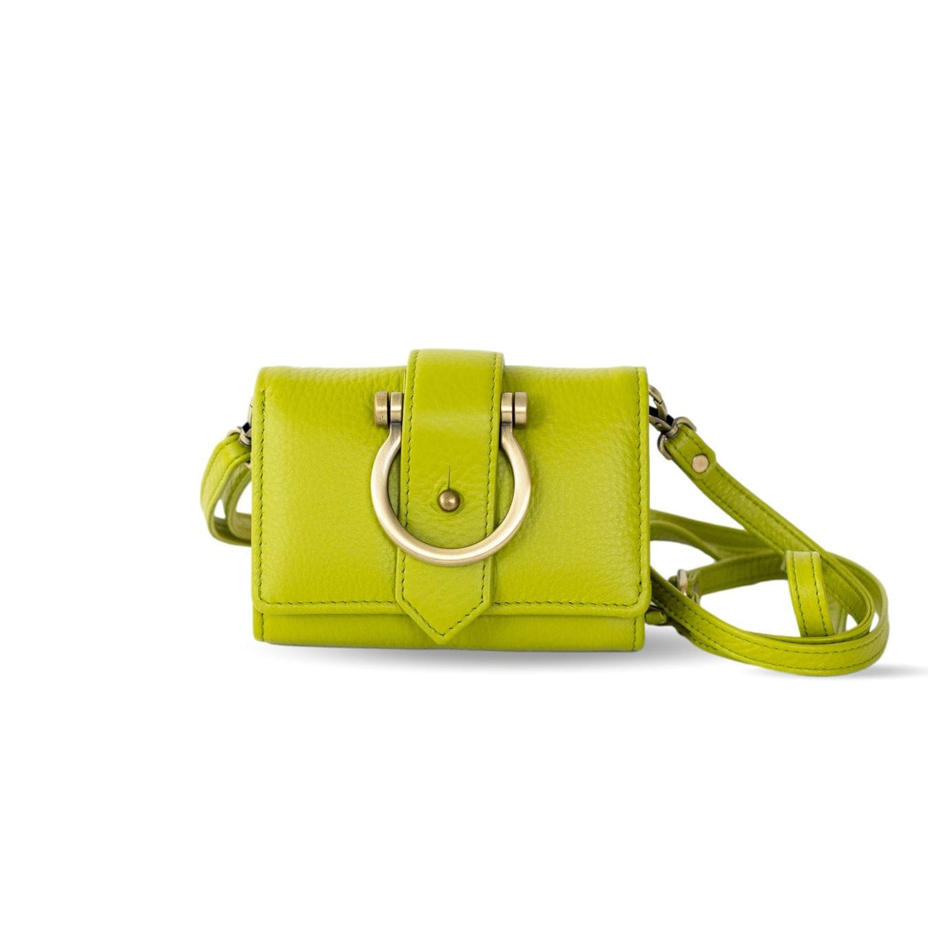 Felix Crossbody Wallet - Lime Oil Leather | Sapahn.