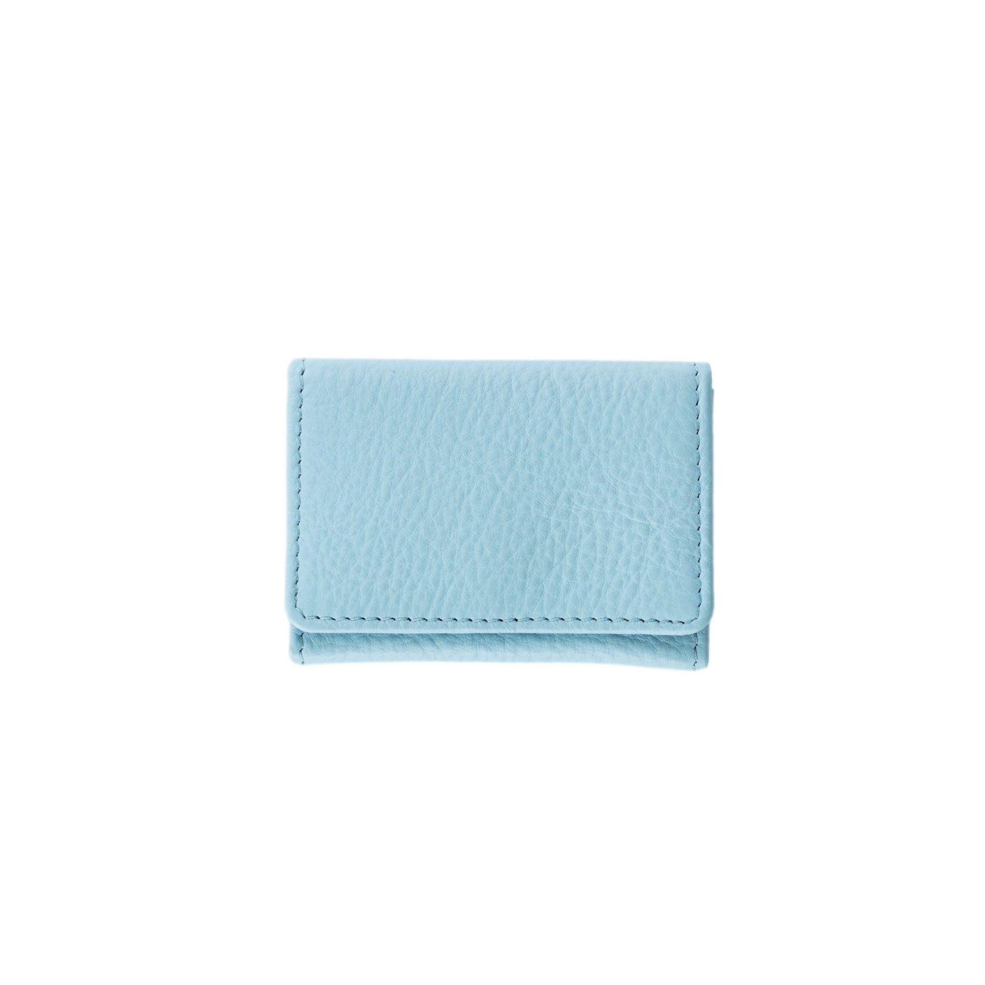 Fisher Card Holder - Silver Sky Blue Oil Leather | Sapahn.