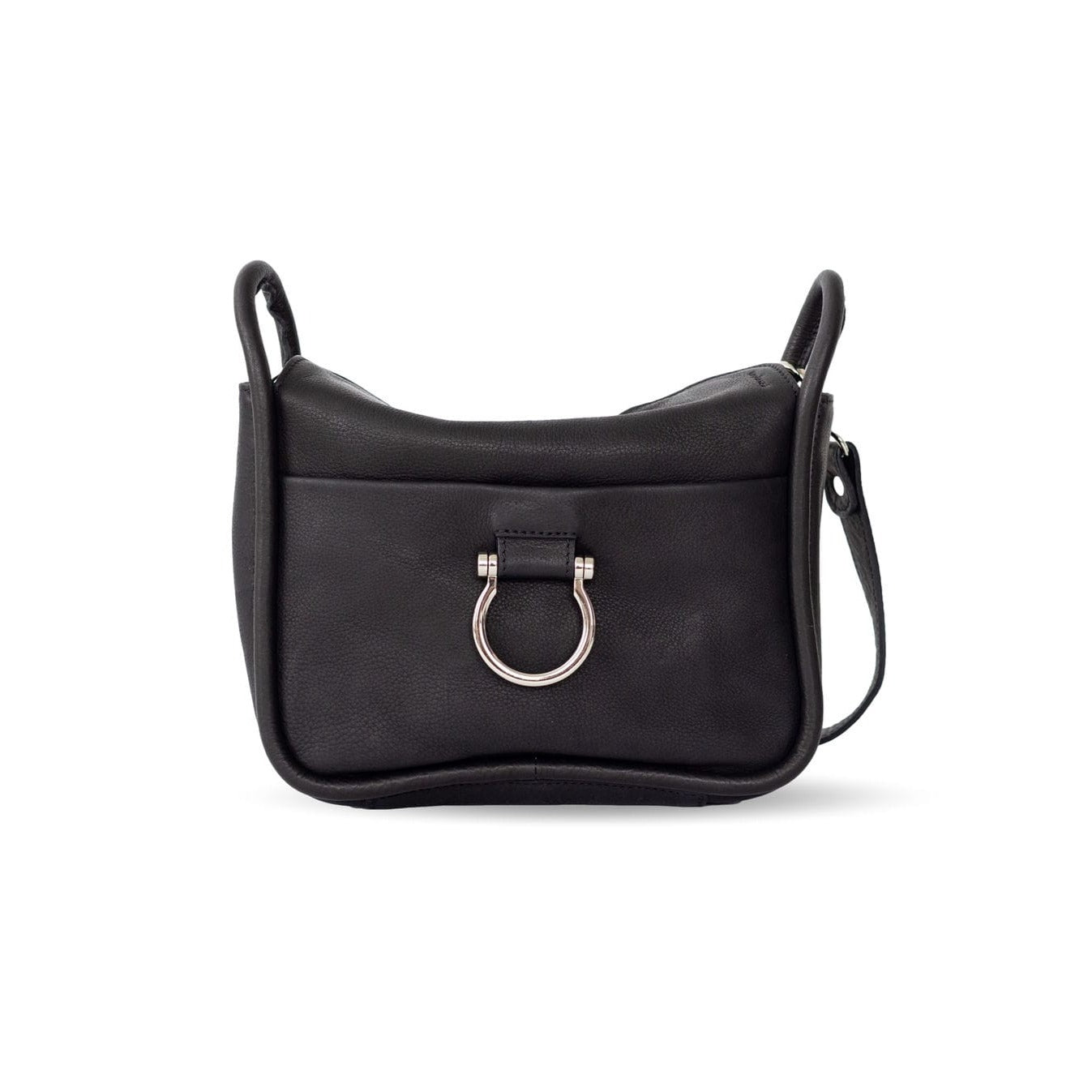 Frida Shoulder Bag - Silver Black Raw Leather | Sapahn.