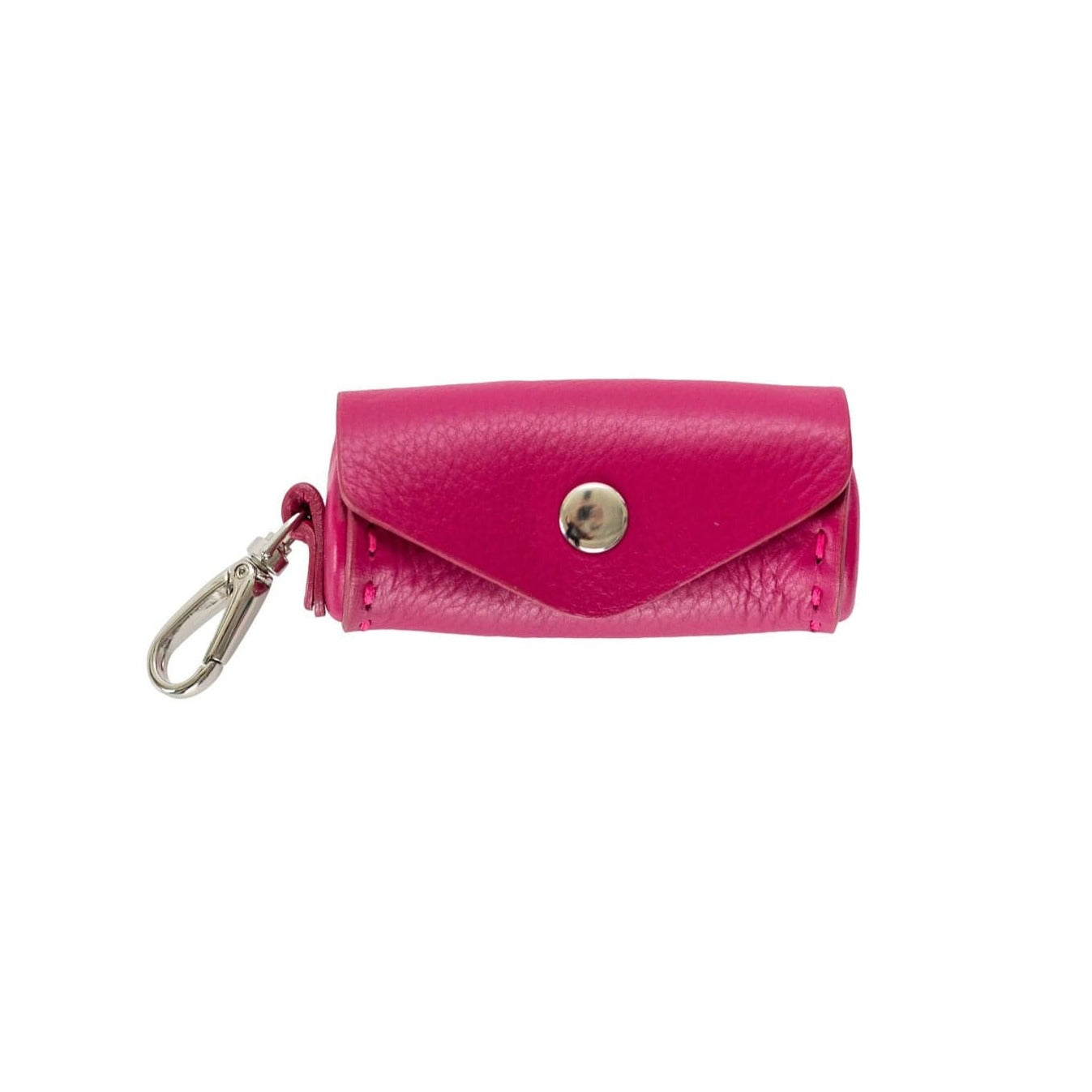 Gilda Lipstick Case - Silver Fuchsia Oil Leather | Sapahn.