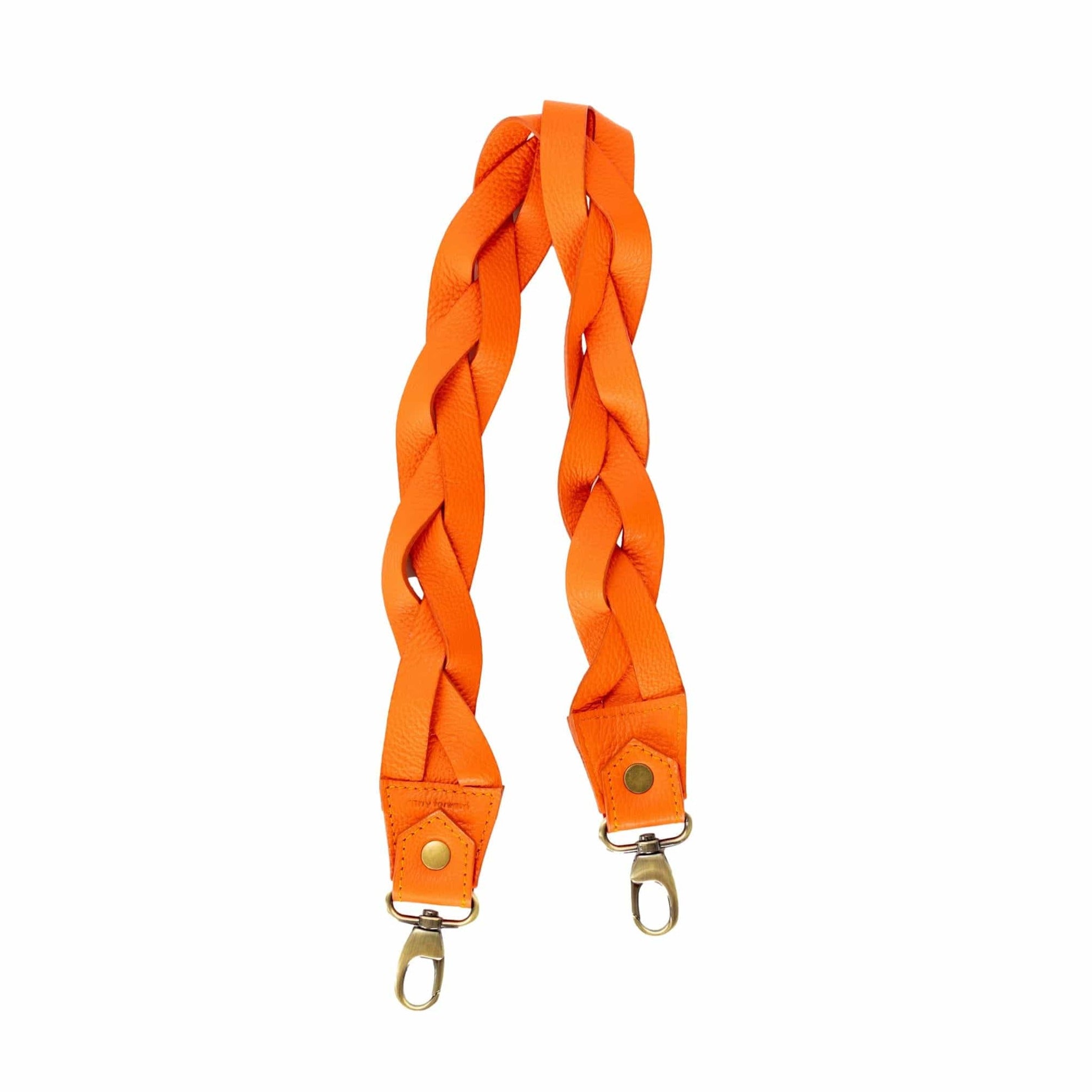 Iris Woven Shoulder Strap - Orange Oil Leather | Sapahn.