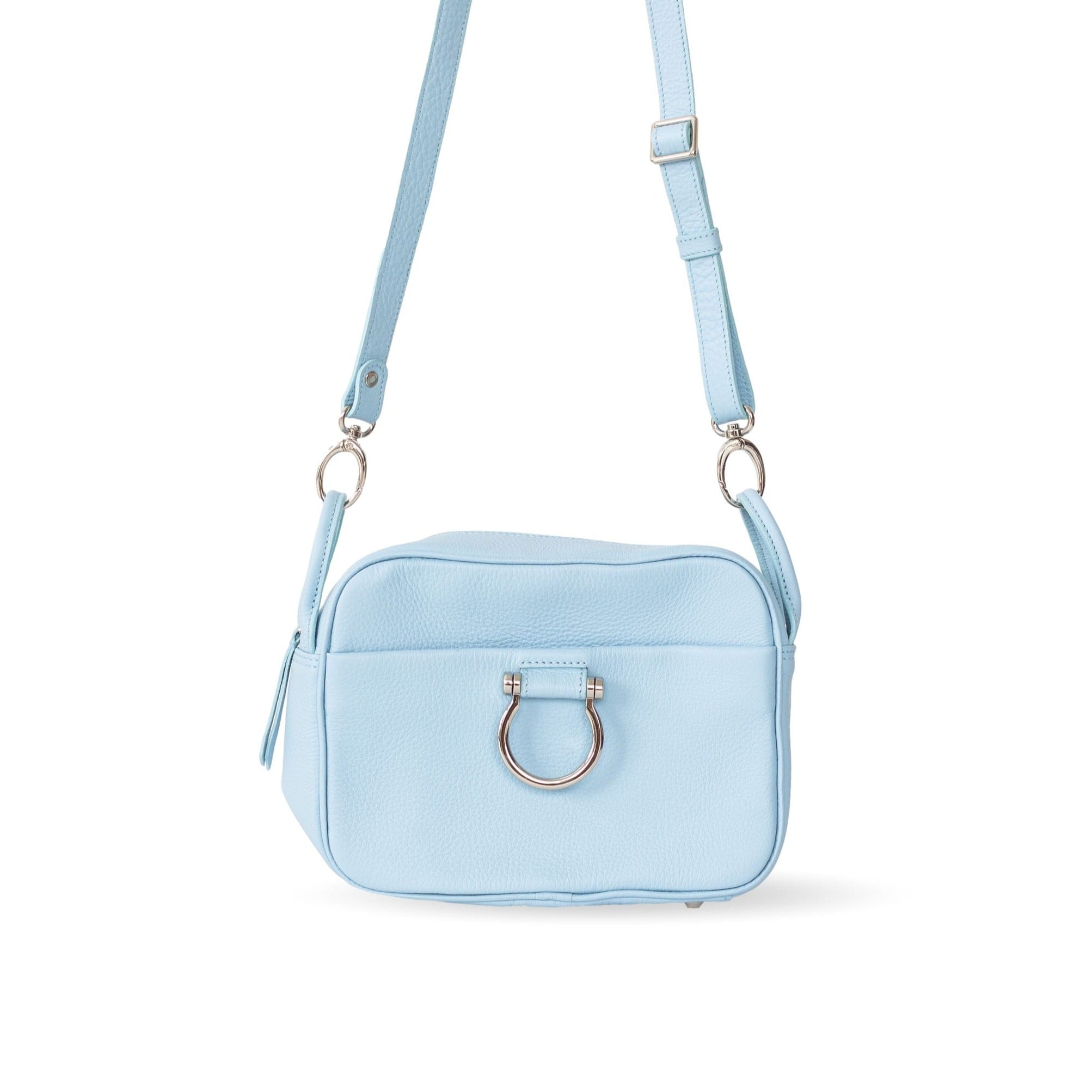 Jori Crossbody - Silver Sky Blue Oil Leather | Sapahn.