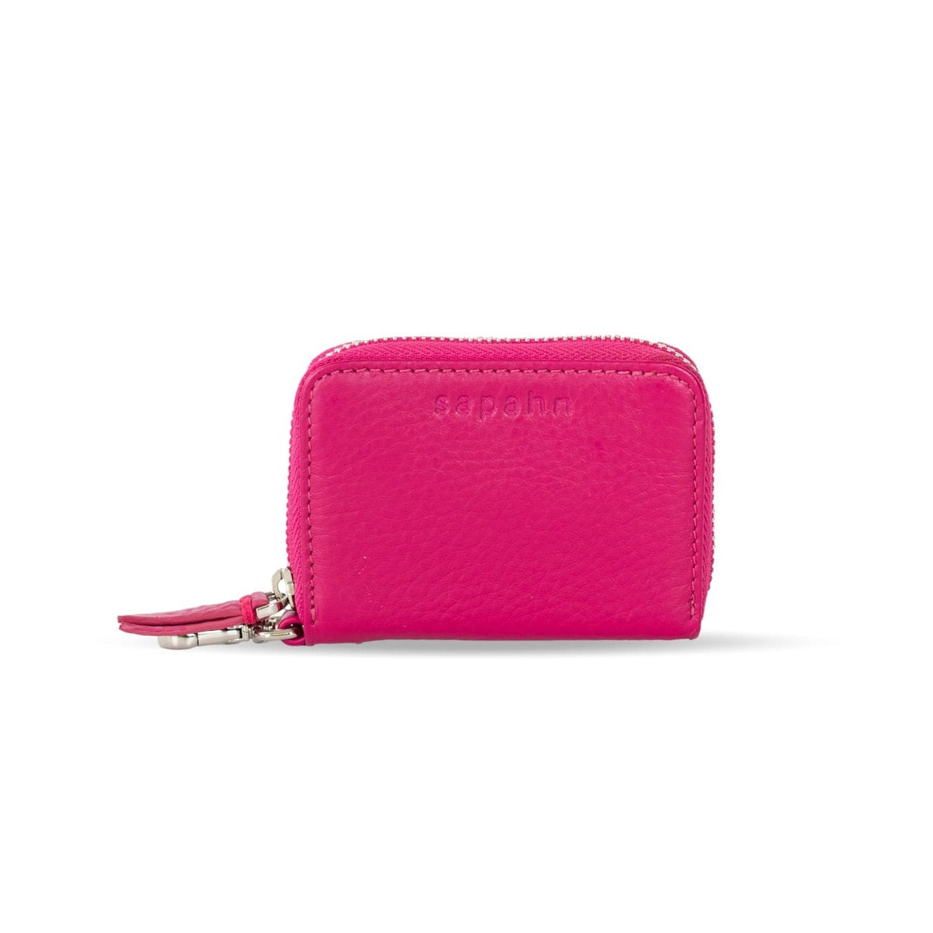 Morrison Accordion Card Holder - Silver Fuchsia Oil Leather | Sapahn.