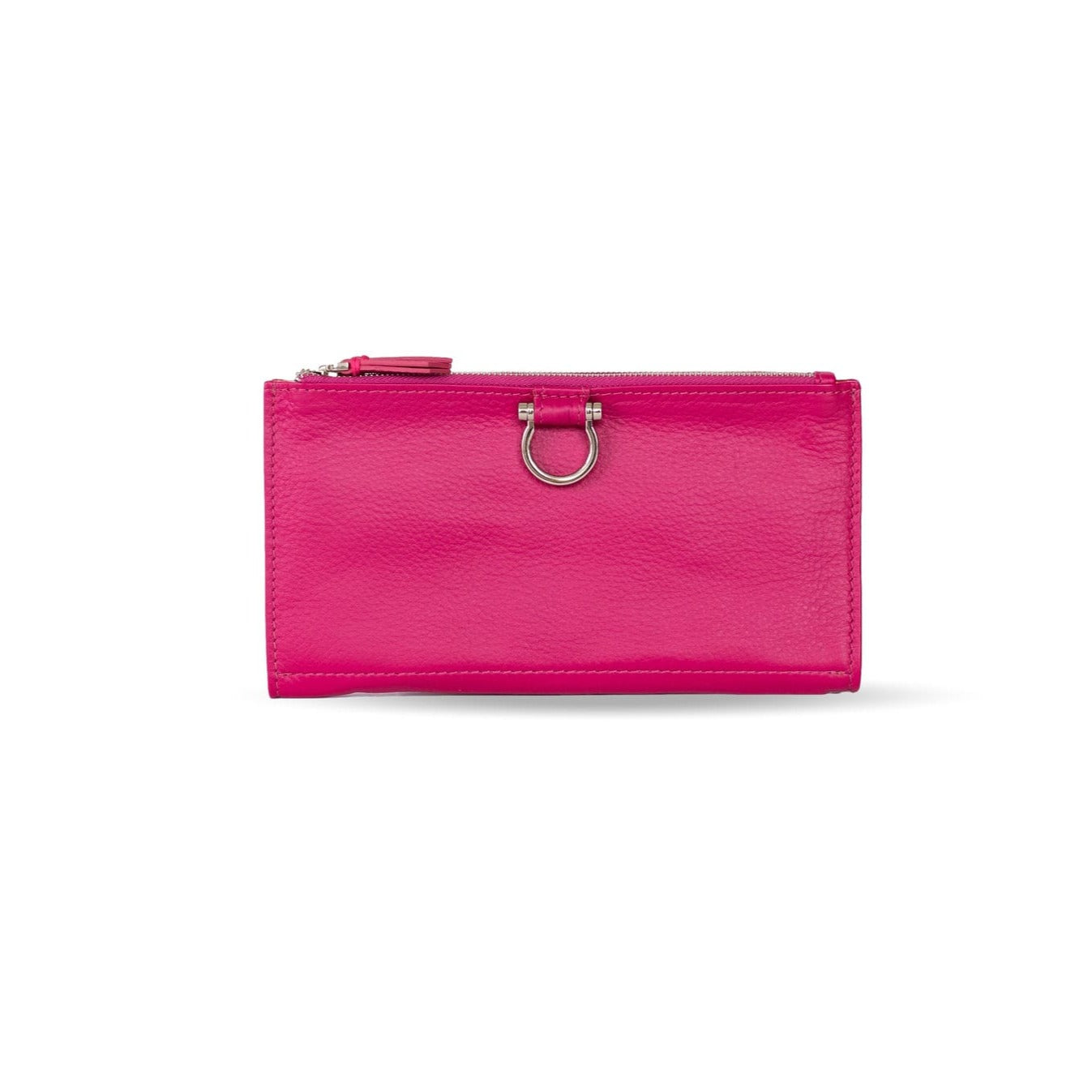 Parker Deluxe Wristlet - Silver Fuchsia Oil Leather | Sapahn.