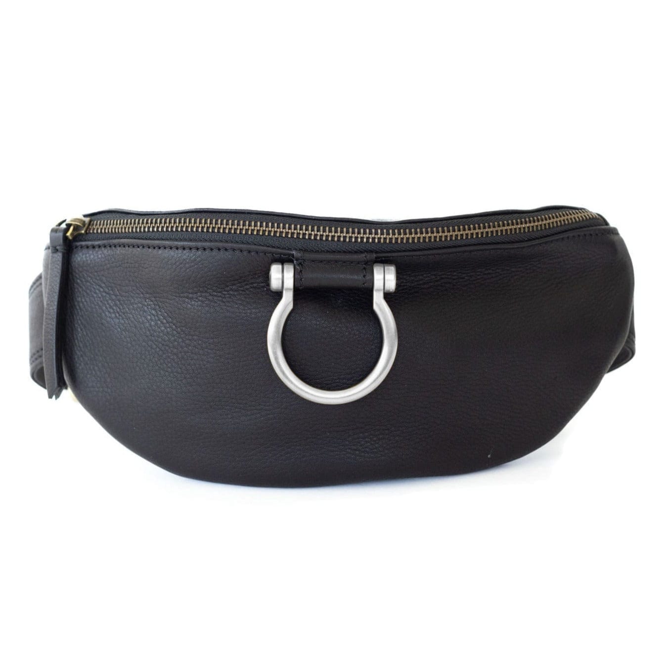 Poole Belt Bag - Silver Black Raw Leather | Sapahn.