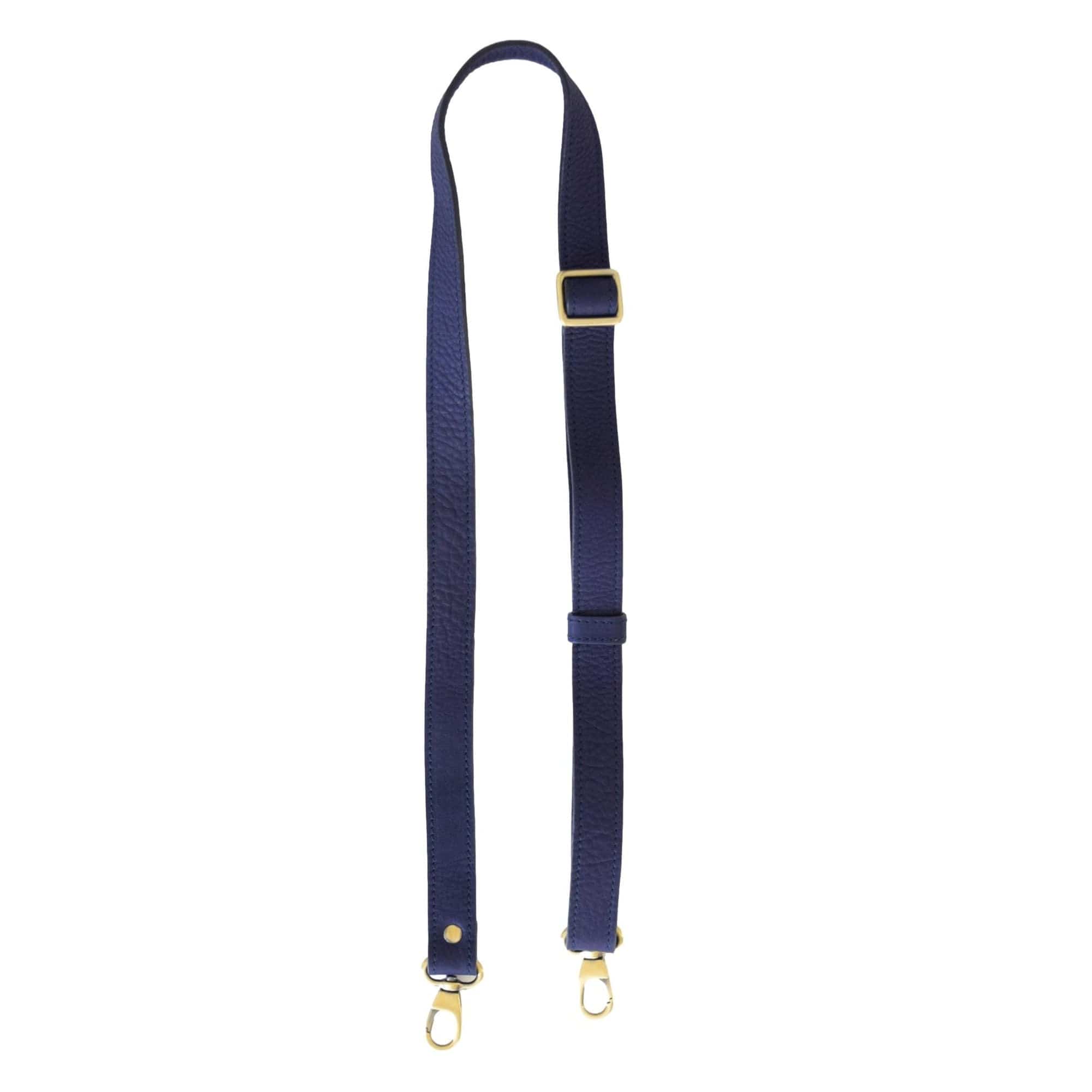 1 Inch Crossbody Strap - Navy Raw Leather | Sapahn.