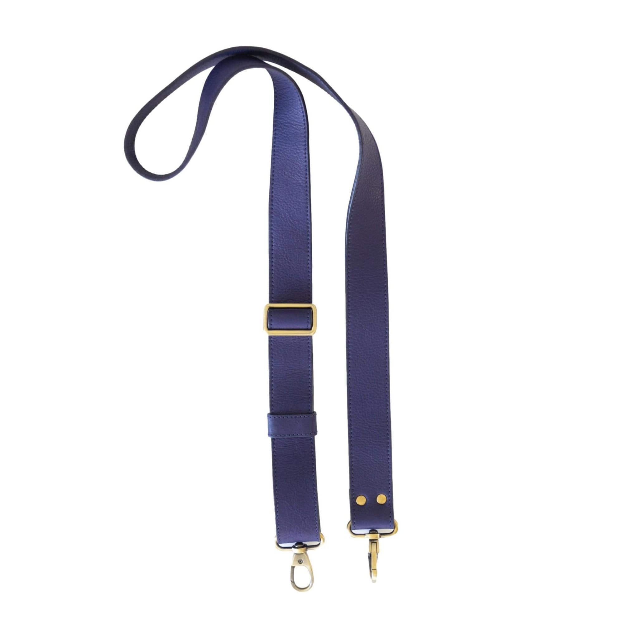 1.5 Inch Crossbody Strap - Navy Raw Leather | Sapahn.