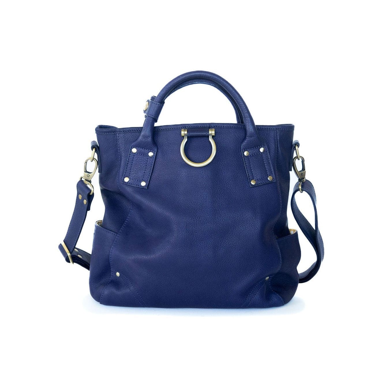Chloe Convertible Backpack and Crossbody Bag - Navy Raw Leather | Sapahn.