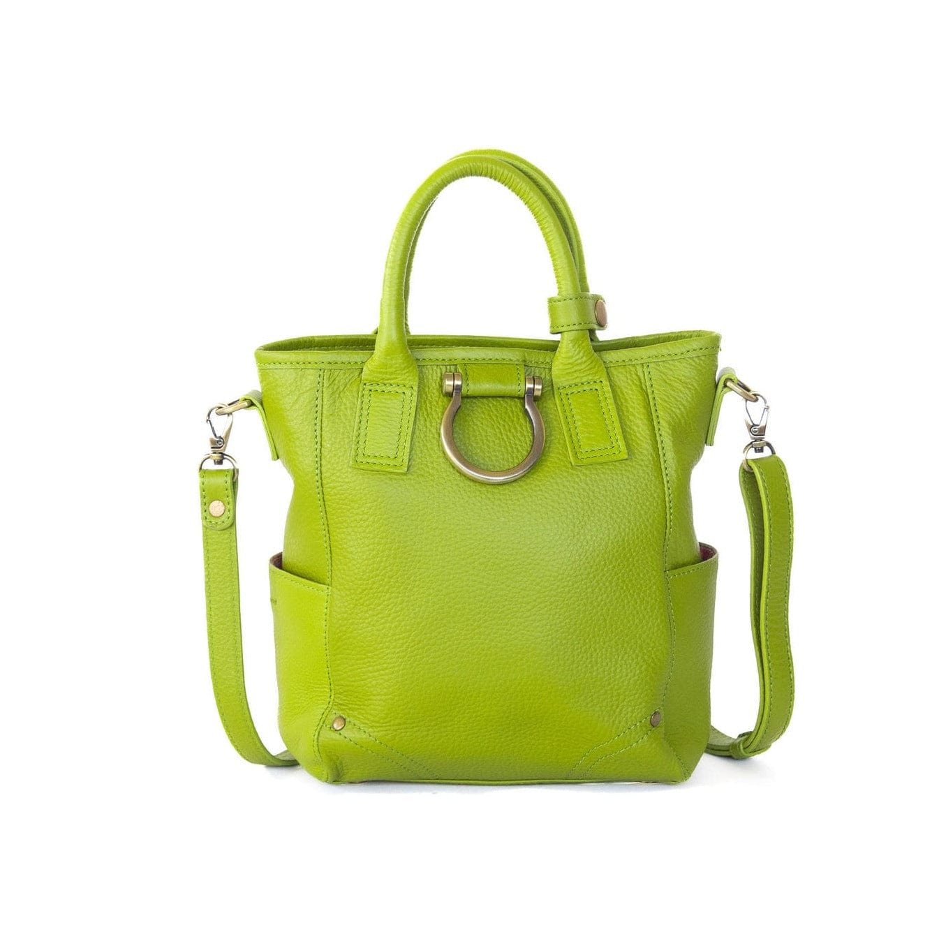 Chloe Mini Convertible Backpack and Crossbody - Lime Oil Leather | Sapahn.