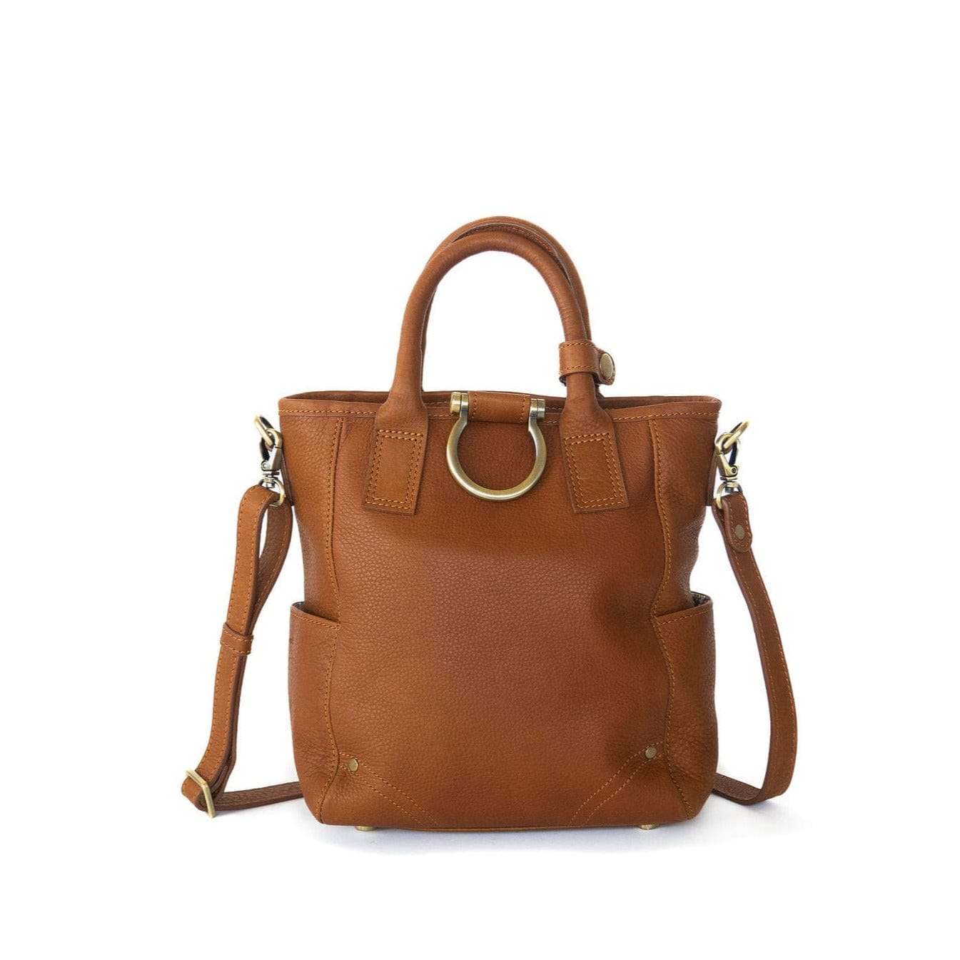 Chloe Mini Convertible Backpack and Crossbody - Whisky Raw Leather | Sapahn.