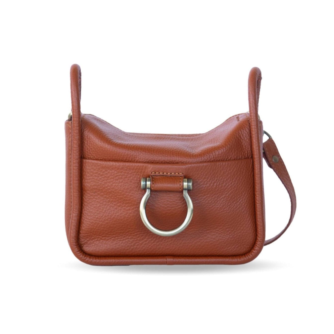 Frida Mini Shoulder Bag - Chestnut Oil Leather | Sapahn.