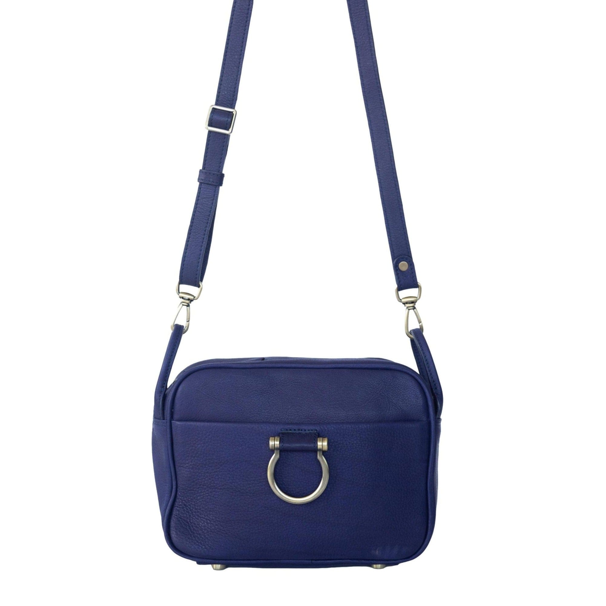 Jori Crossbody - Navy Raw Leather | Sapahn.