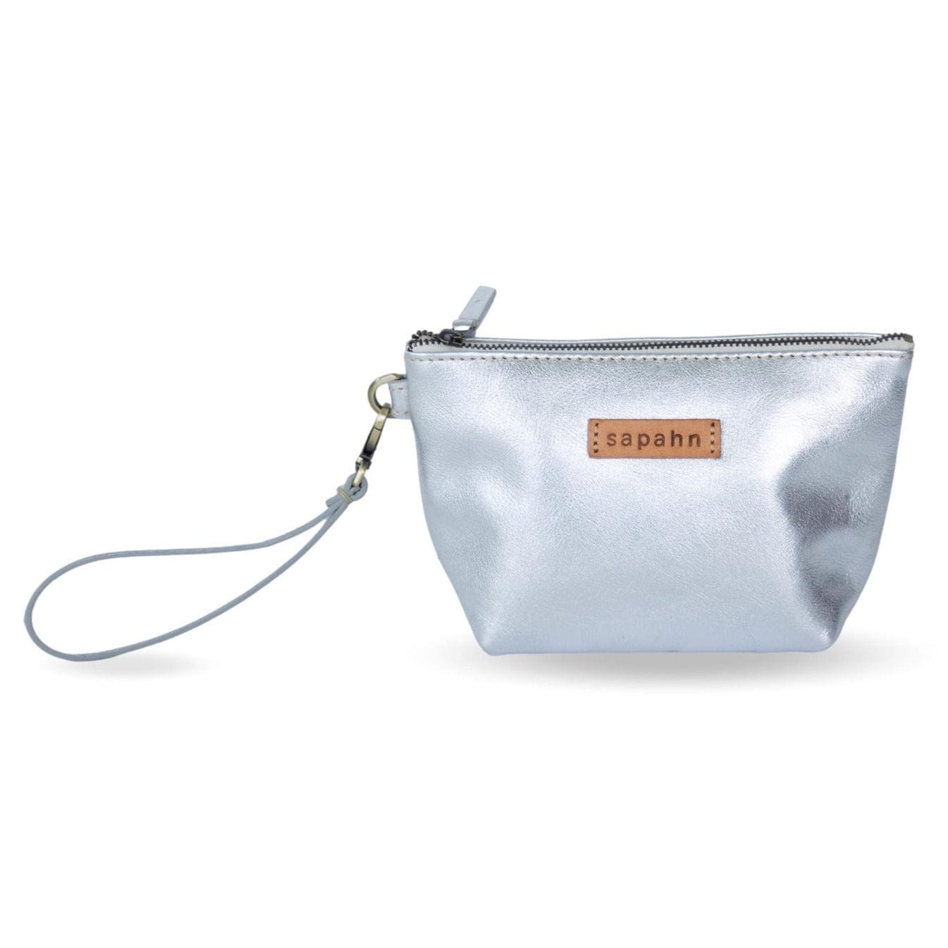 Joslyn Pouch - Silver Metallic Leather | Sapahn.