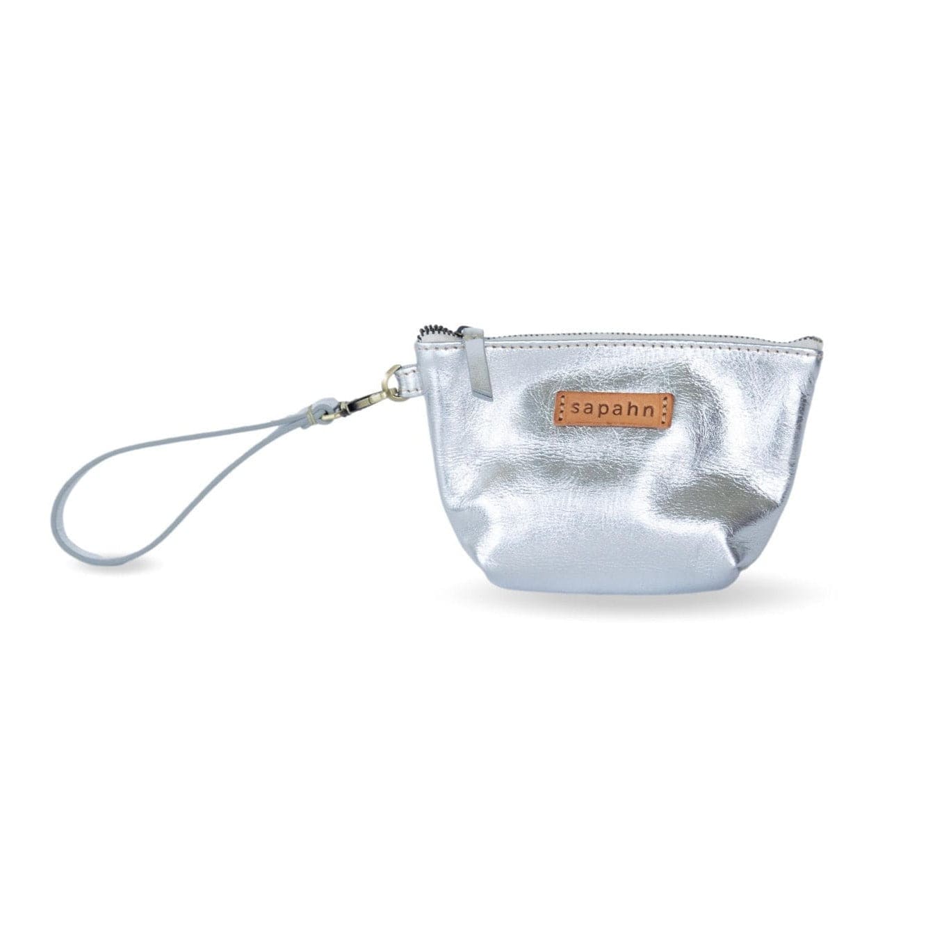 Joslyn Mini Pouch - Silver Metallic Leather | Sapahn.