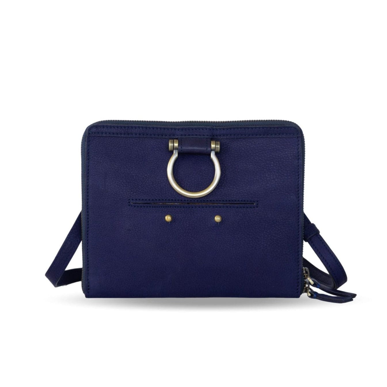 M Mini Crossbody - Navy Raw Leather | Sapahn.