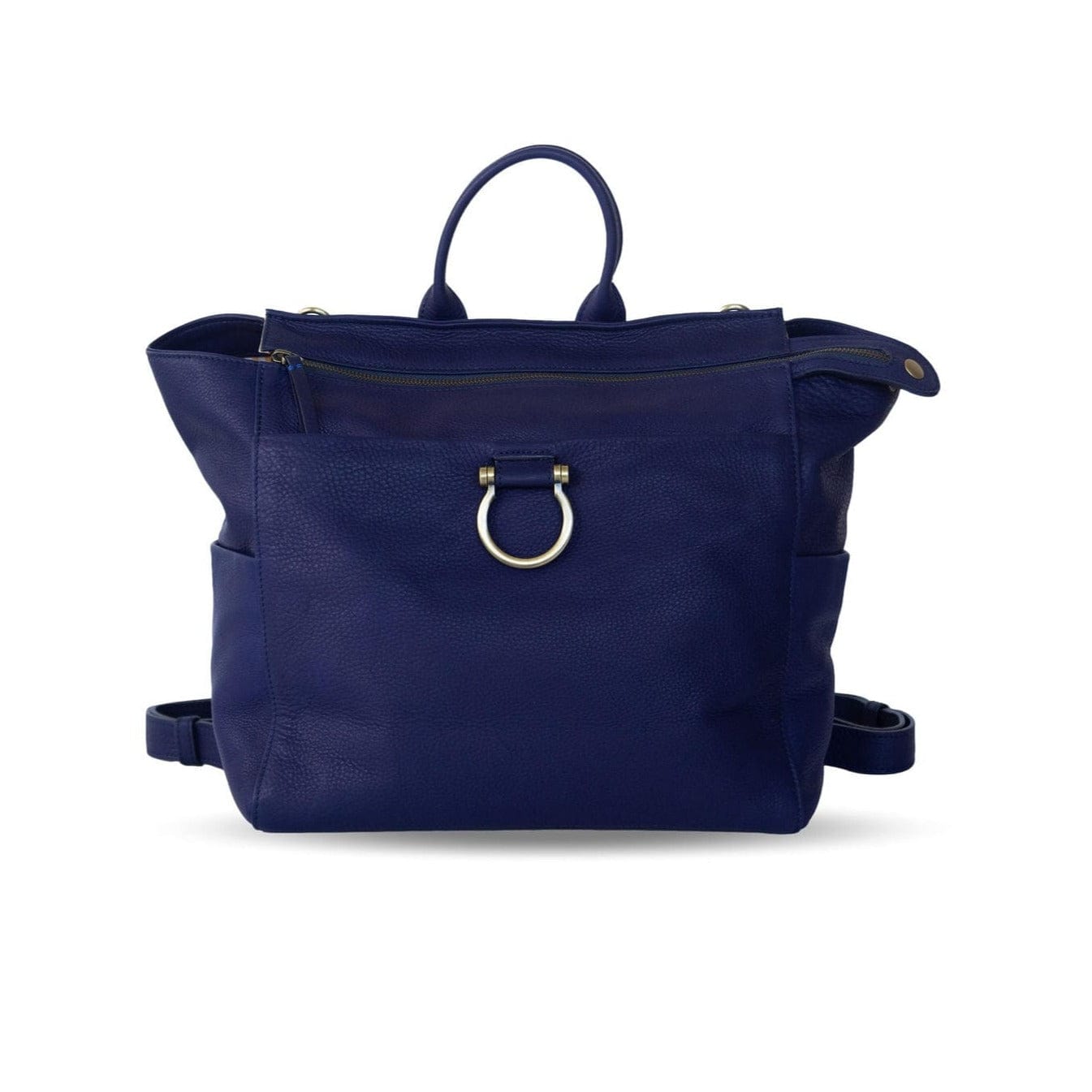 Natasha Convertible Backpack and Crossbody Bag - Navy Raw Leather | Sapahn.