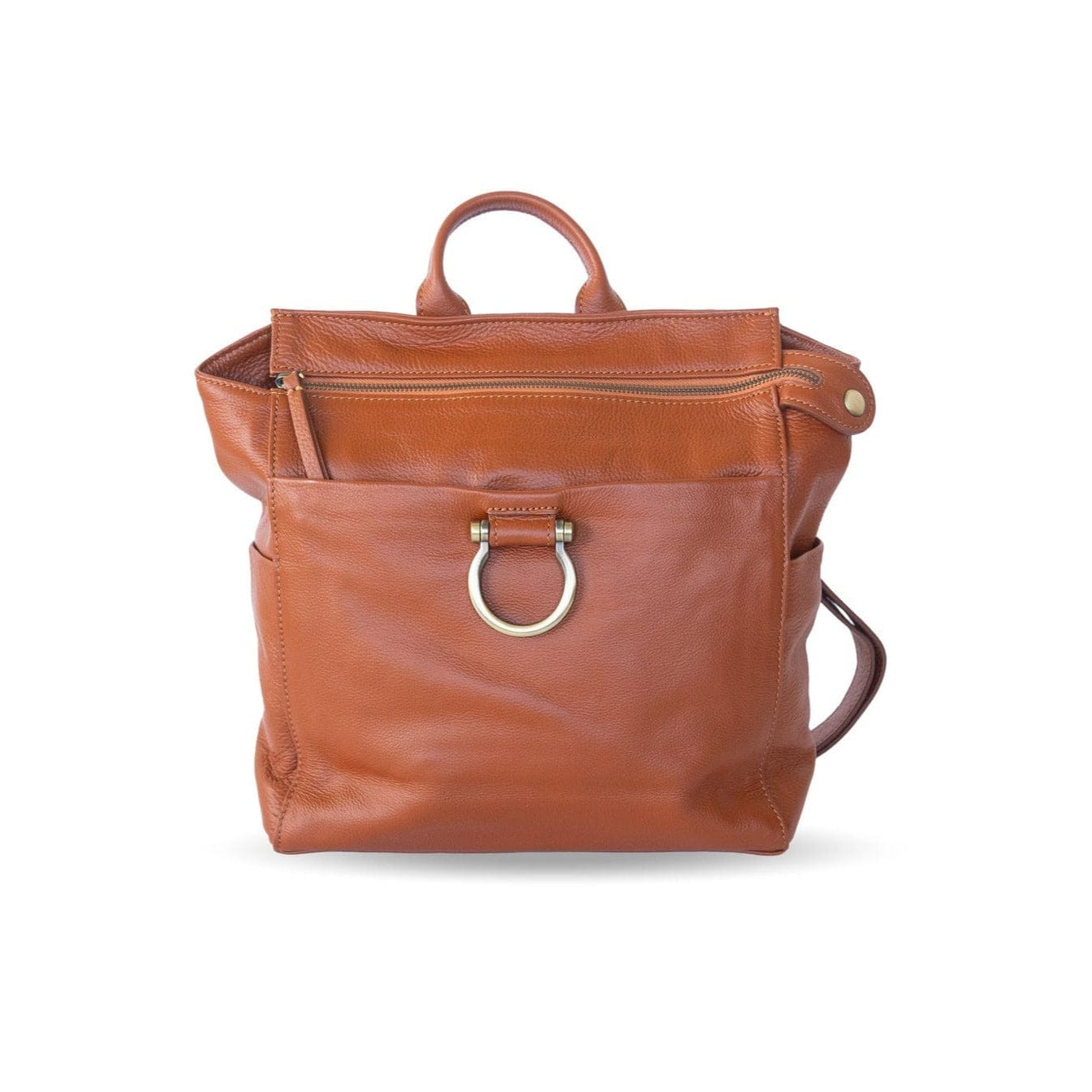 Natasha Mini Convertible Backpack and Crossbody Bag - Chestnut Oil Leather | Sapahn.