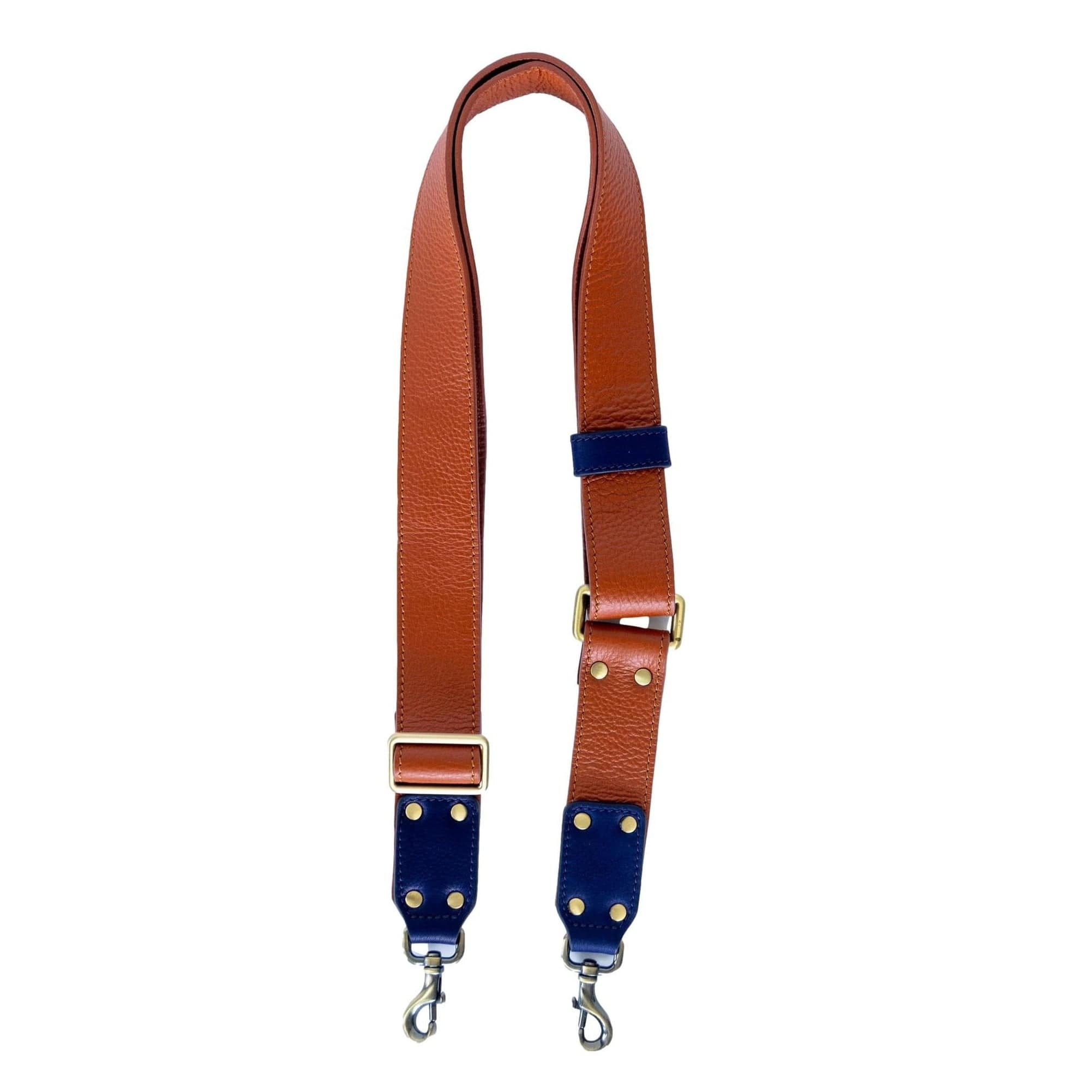 Rheta Bag Strap - Chestnut Navy Oil Leather | Sapahn.