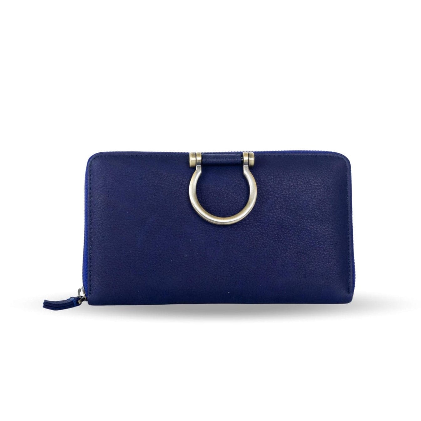 Winnie Jo XL Wallet and Crossbody - Navy Raw Leather | Sapahn.