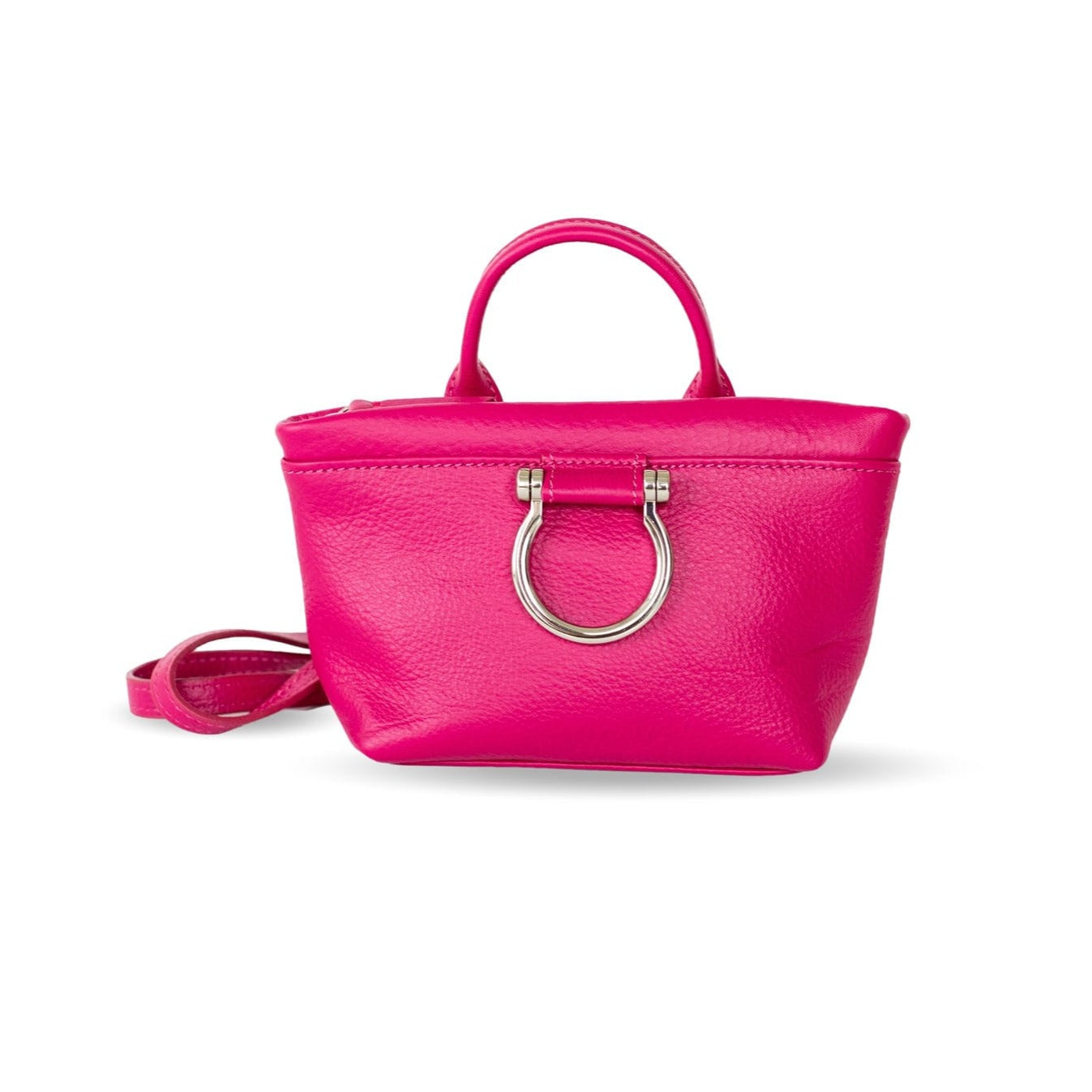 Roger Mini Crossbody - Silver Fuchsia Oil Leather | Sapahn.