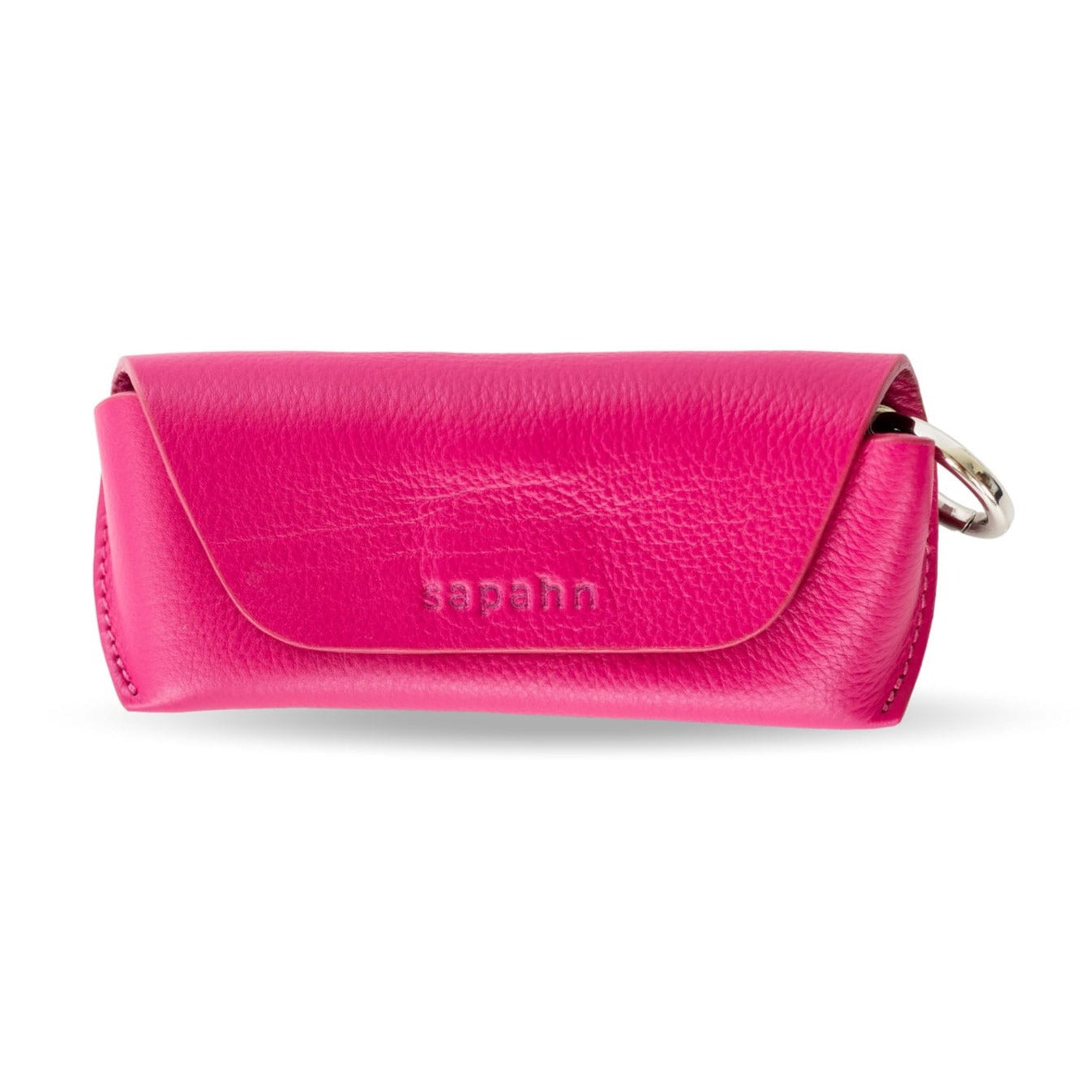 Susette Sunglass Case - Silver Fuchsia Oil Leather | Sapahn.