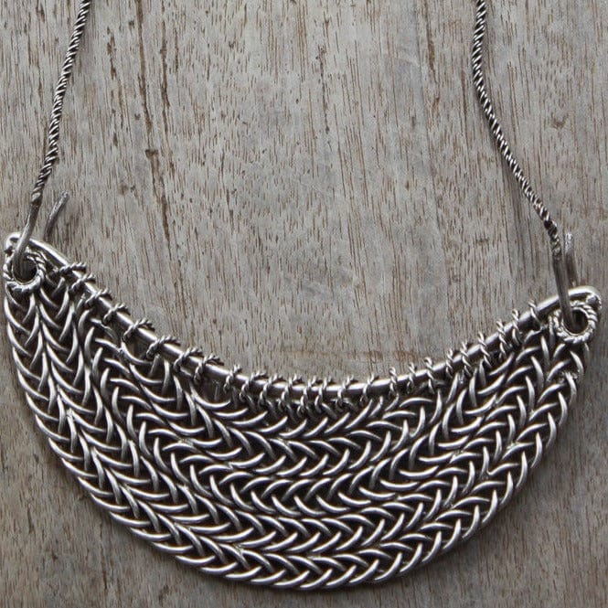Scarlet Silver Bib Necklace - | Sapahn.