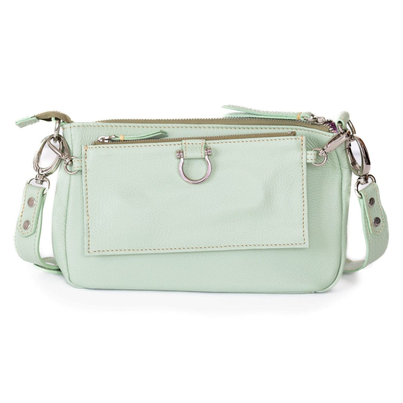 AE Crossbody Wristlet Wallet - Mint Oil Leather | Sapahn.