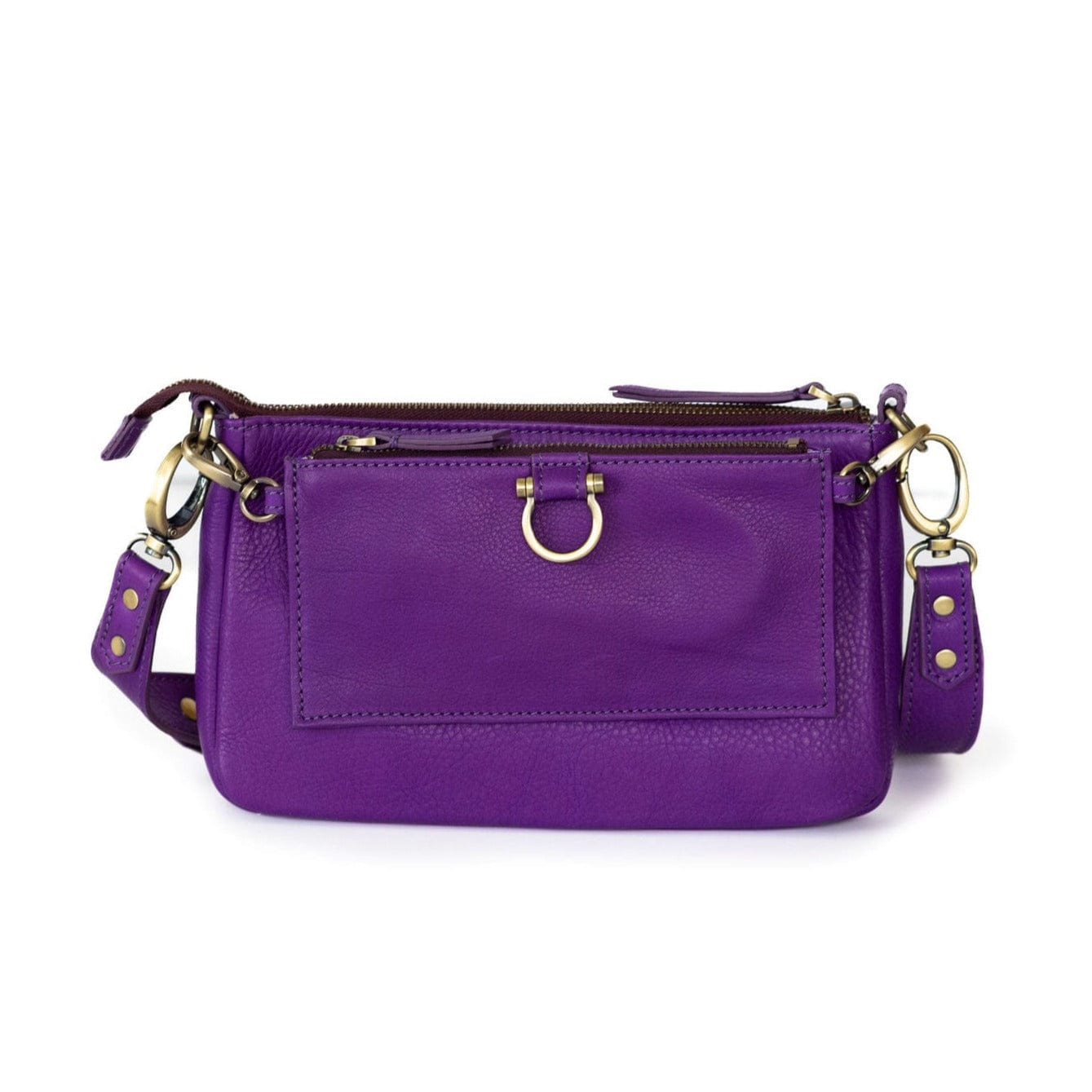 AE Crossbody Wristlet Wallet - Purple Raw Leather | Sapahn.