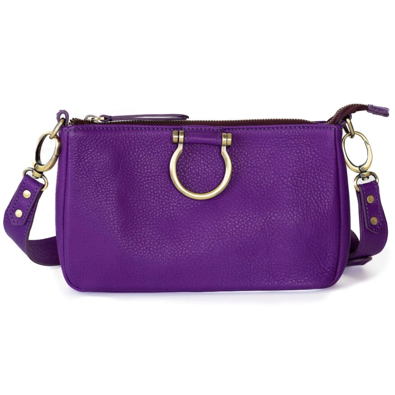 Ada Crossbody - Purple Raw Leather | Sapahn.