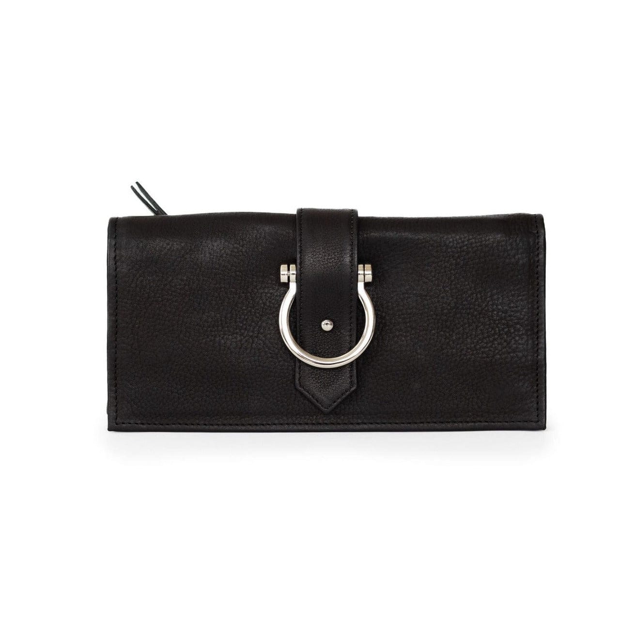 Ciara Crossbody and Wallet - Silver Black Raw Leather | Sapahn.